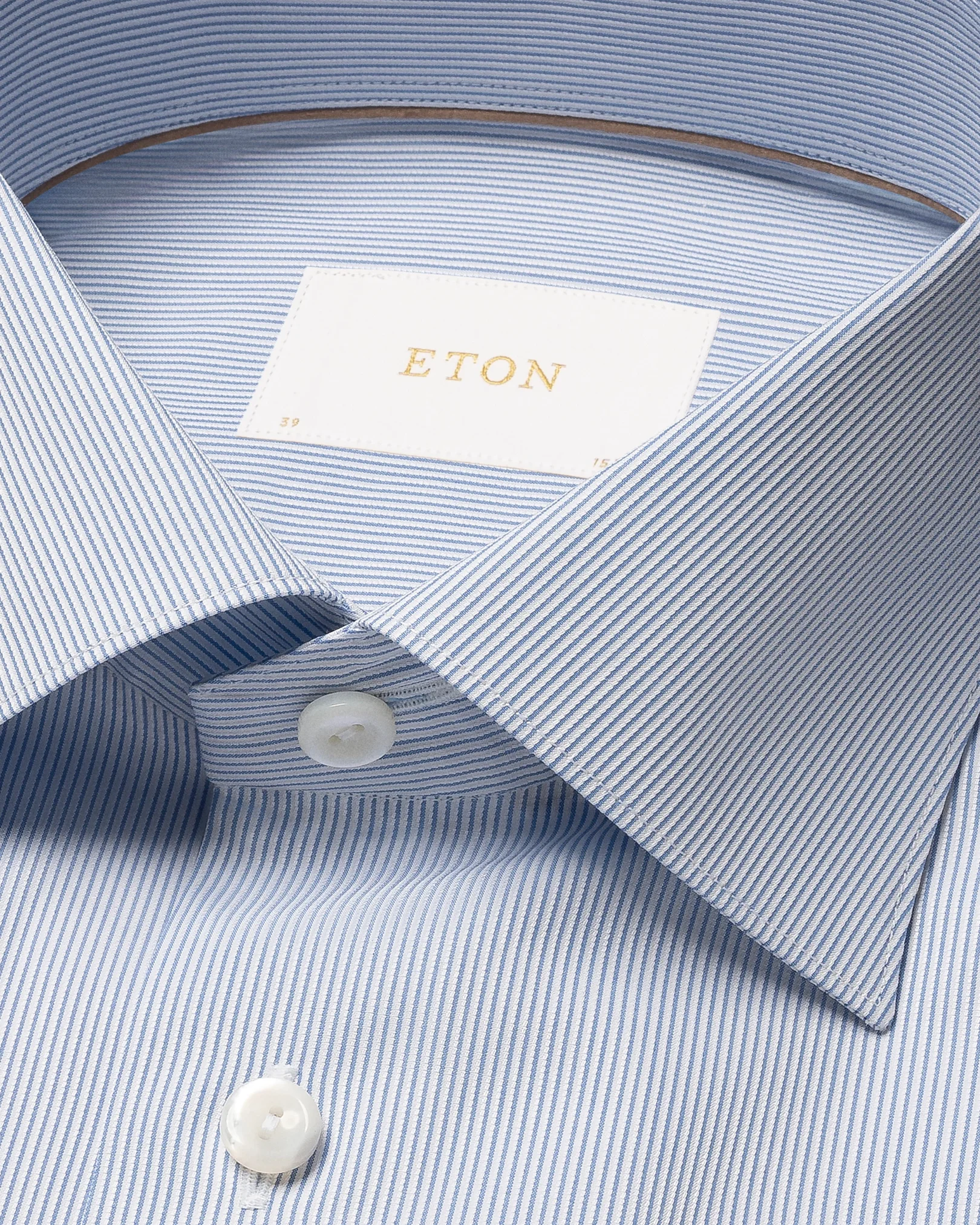 Eton - light blue fine striped elevated pique shirt