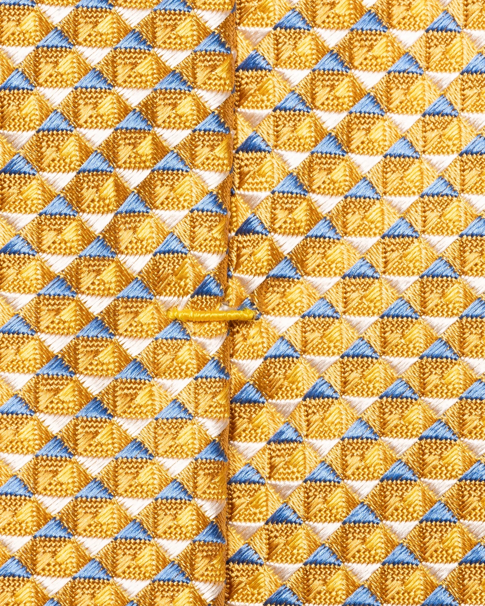 Eton - yellow geometric woven silktie