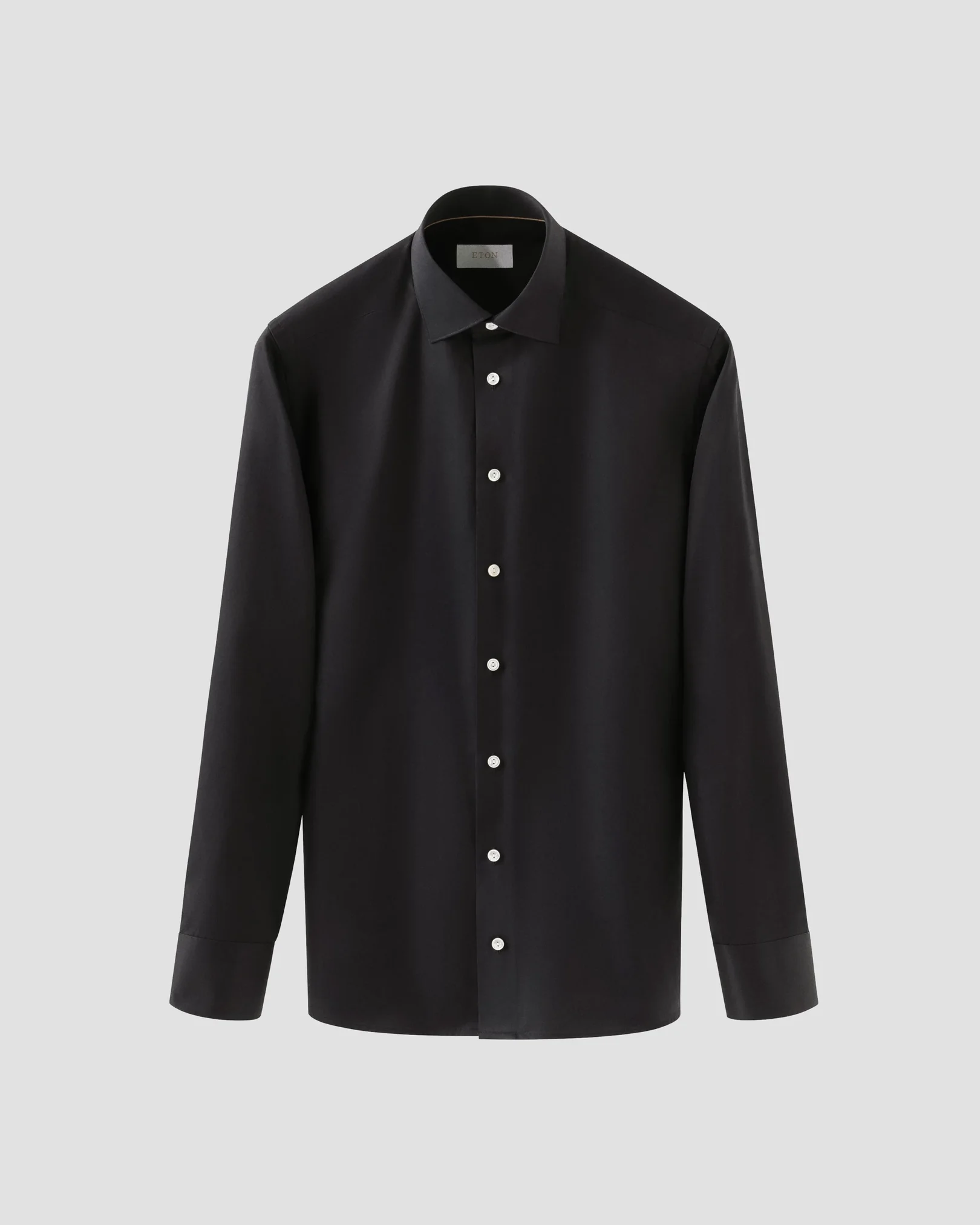 Eton - black solid elevated twill shirt