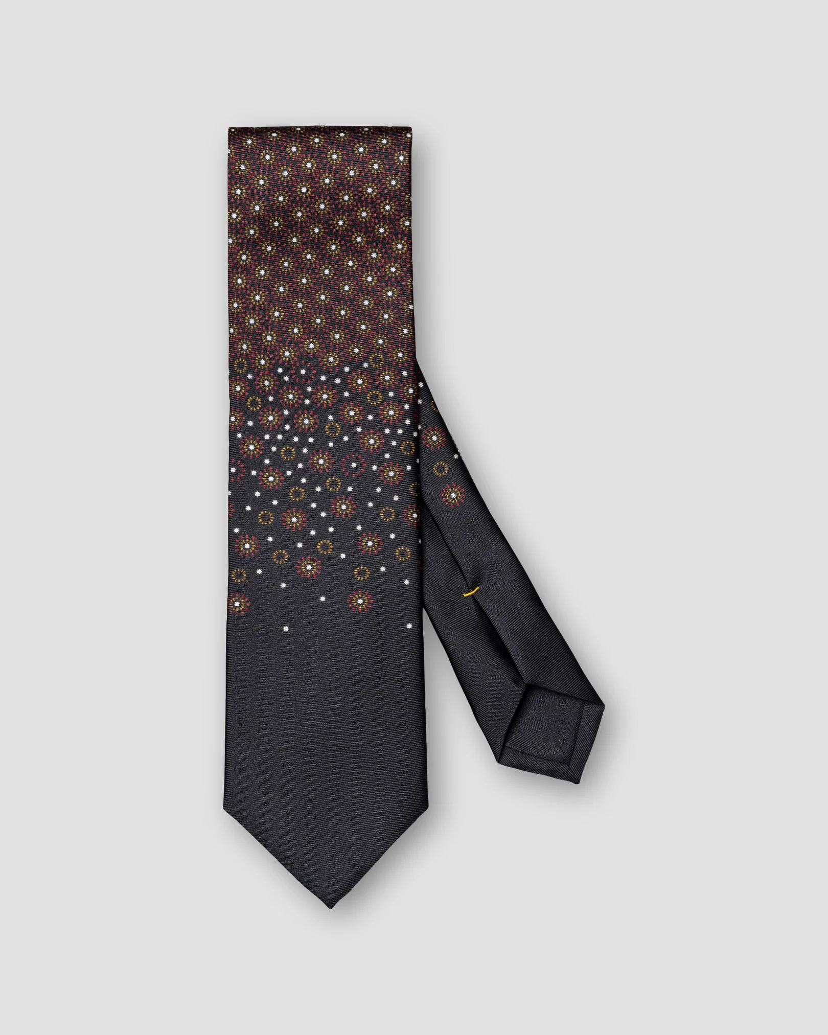 Eton - dark blue floral print silk tie