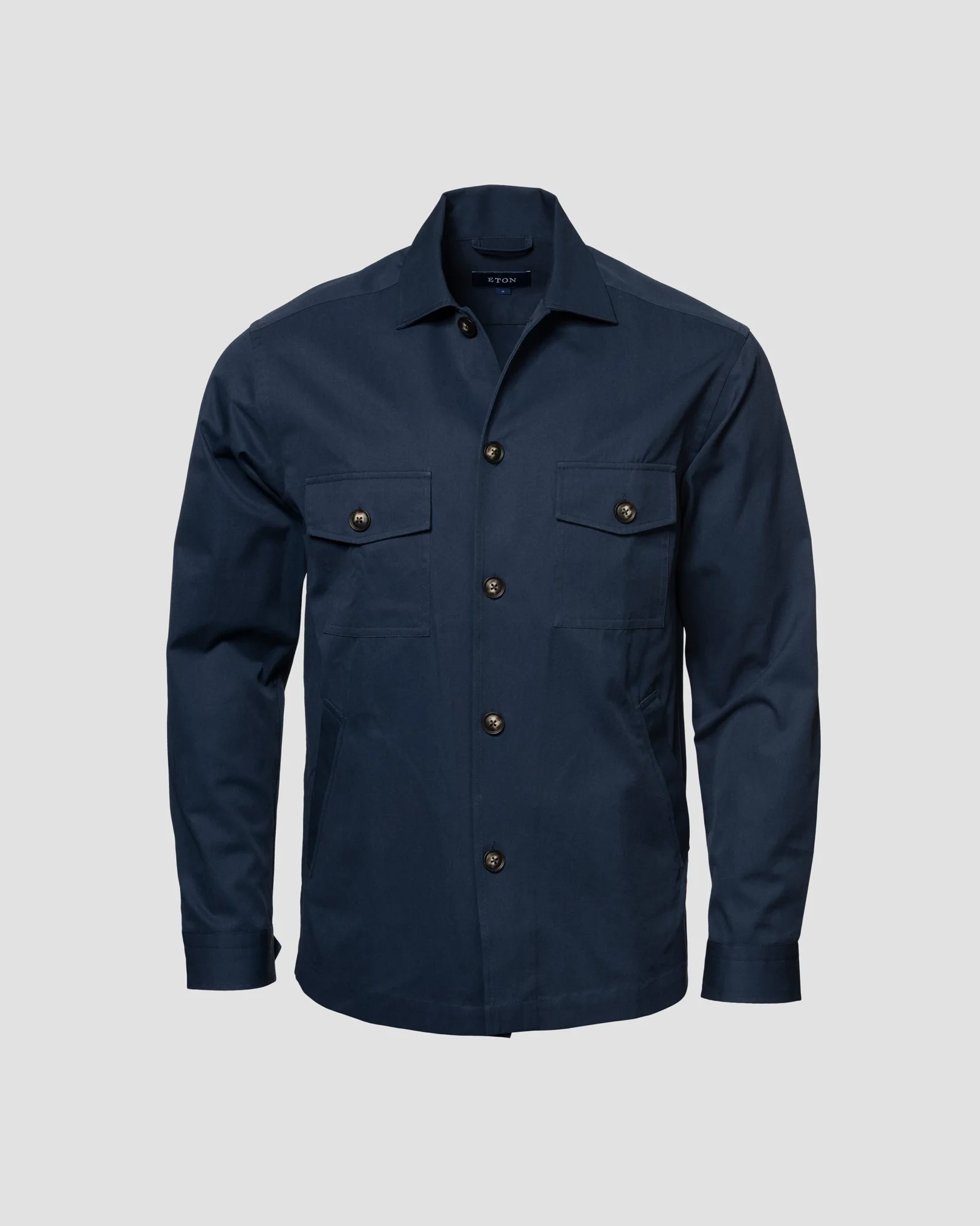 Navyblaue Hemdjacke aus schwerem Twill