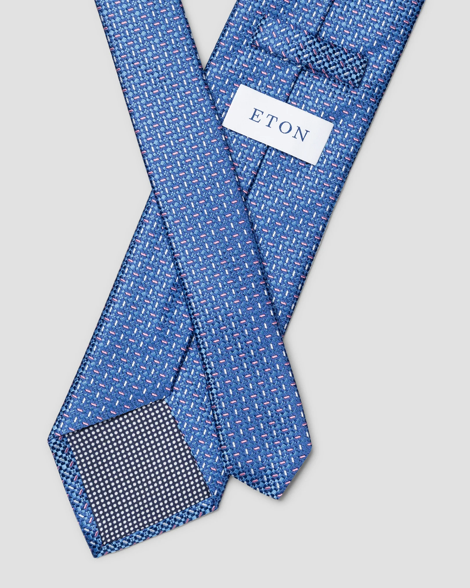 Eton - mid blue semi solid woven silktie