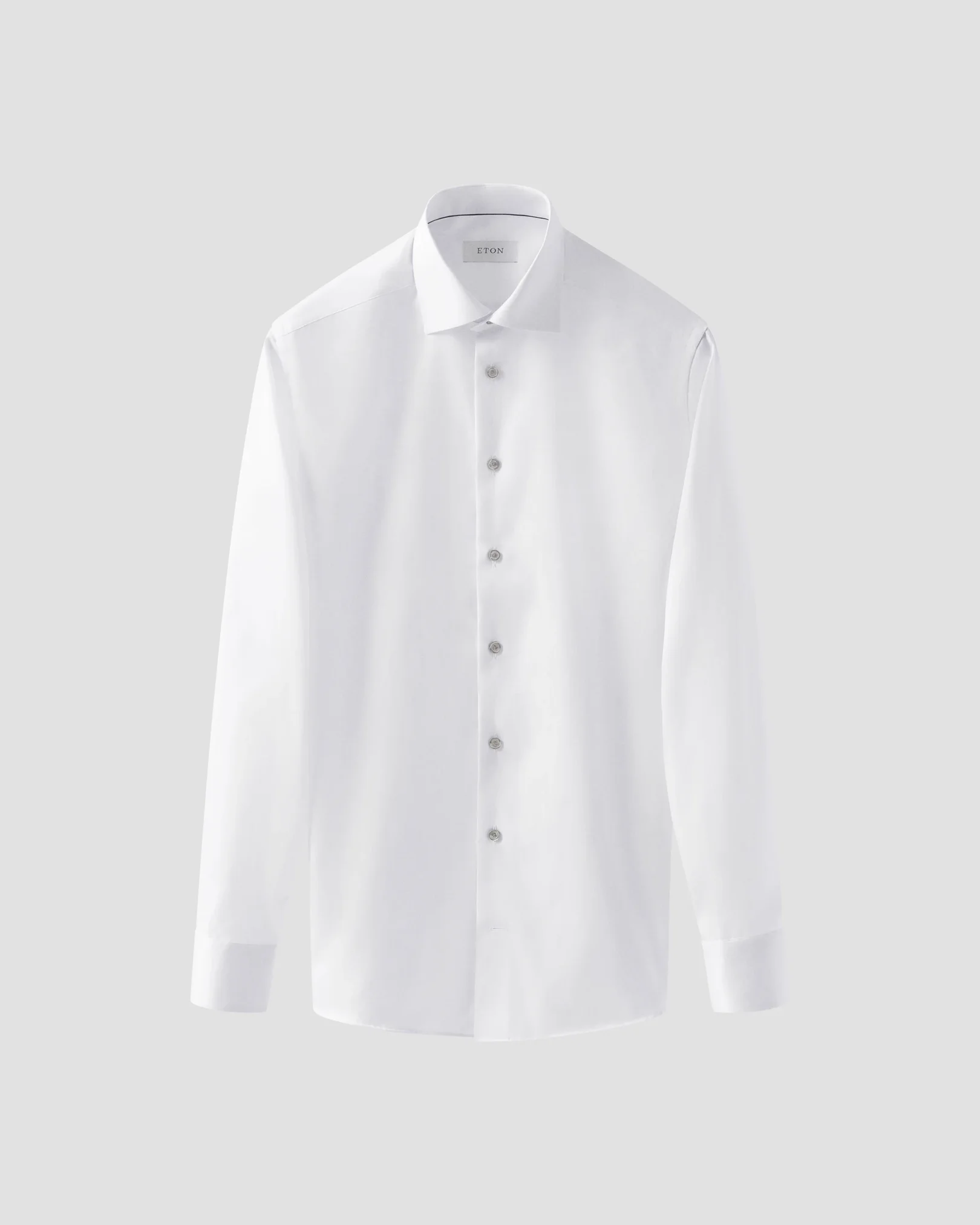 Eton - white twill shirt with grey details