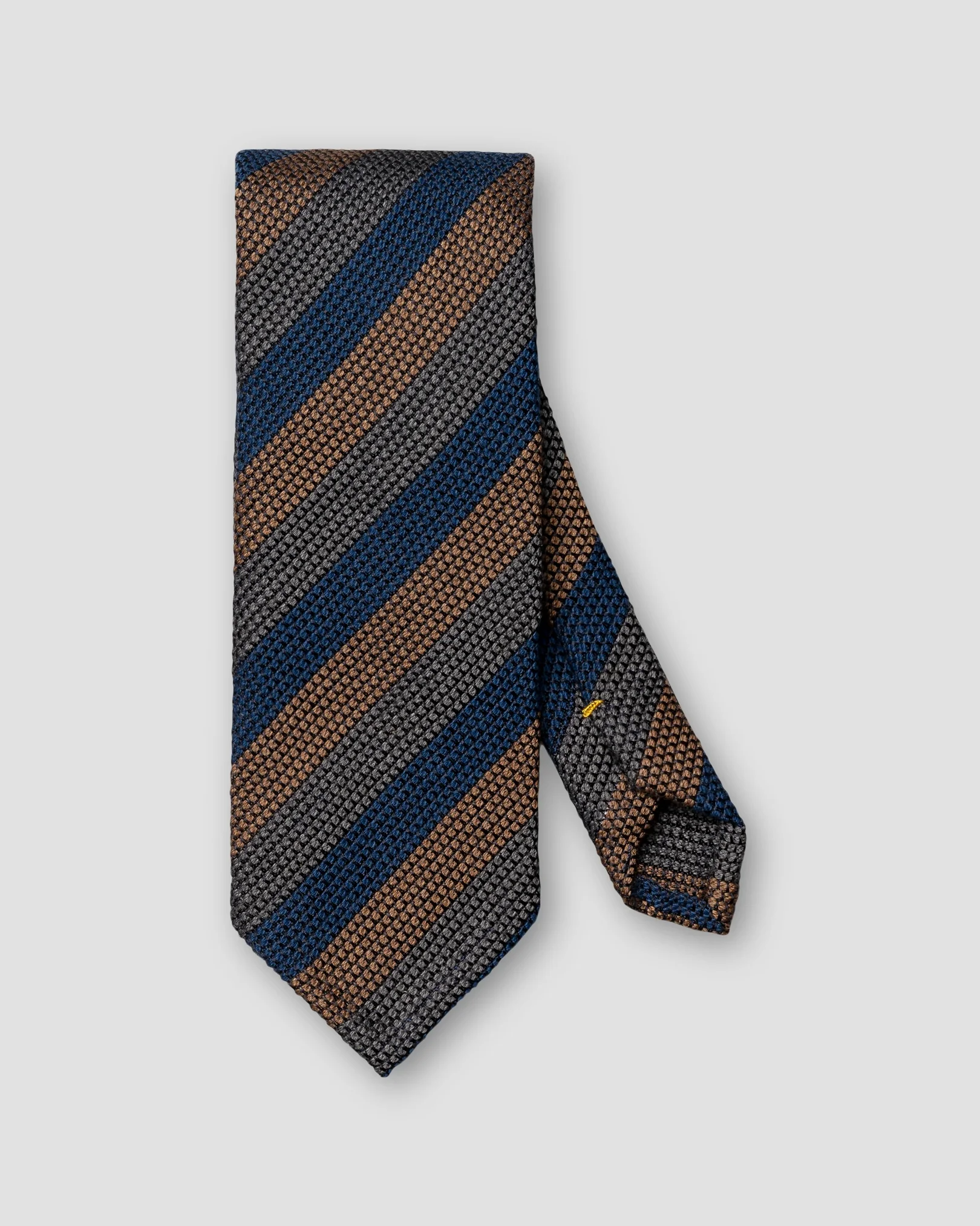 Eton - silk wool grenadine tie dark brown
