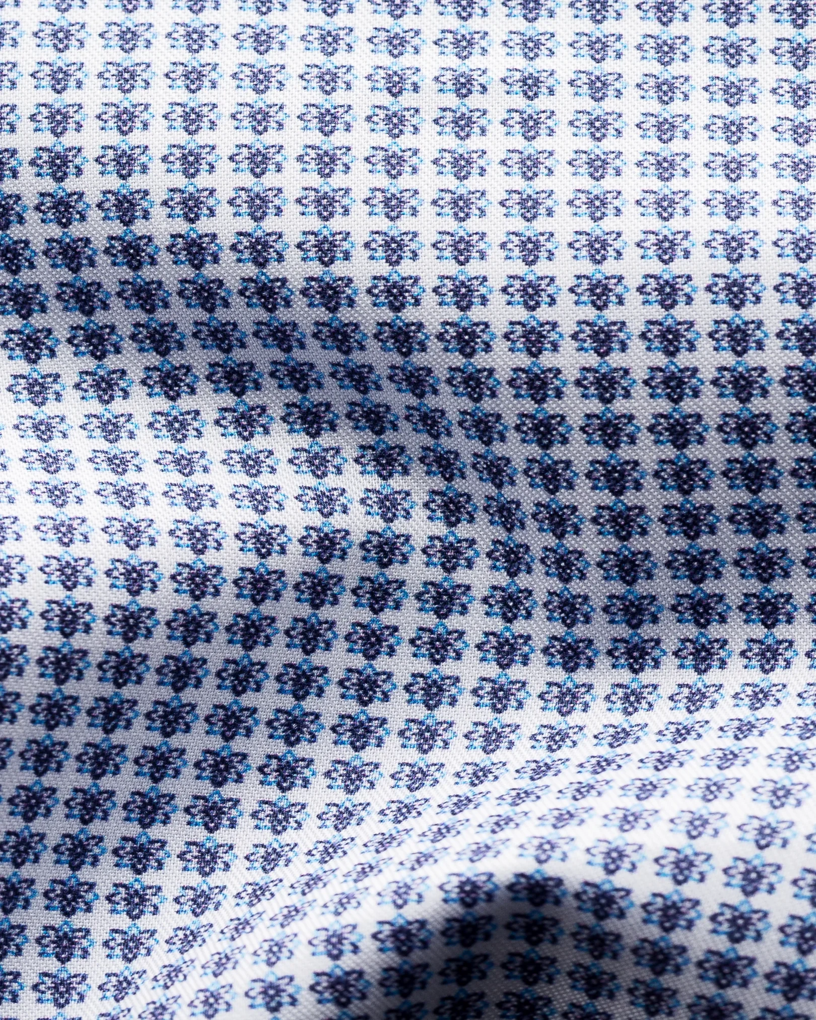 Eton - blue micro flower extreme cut away shirt