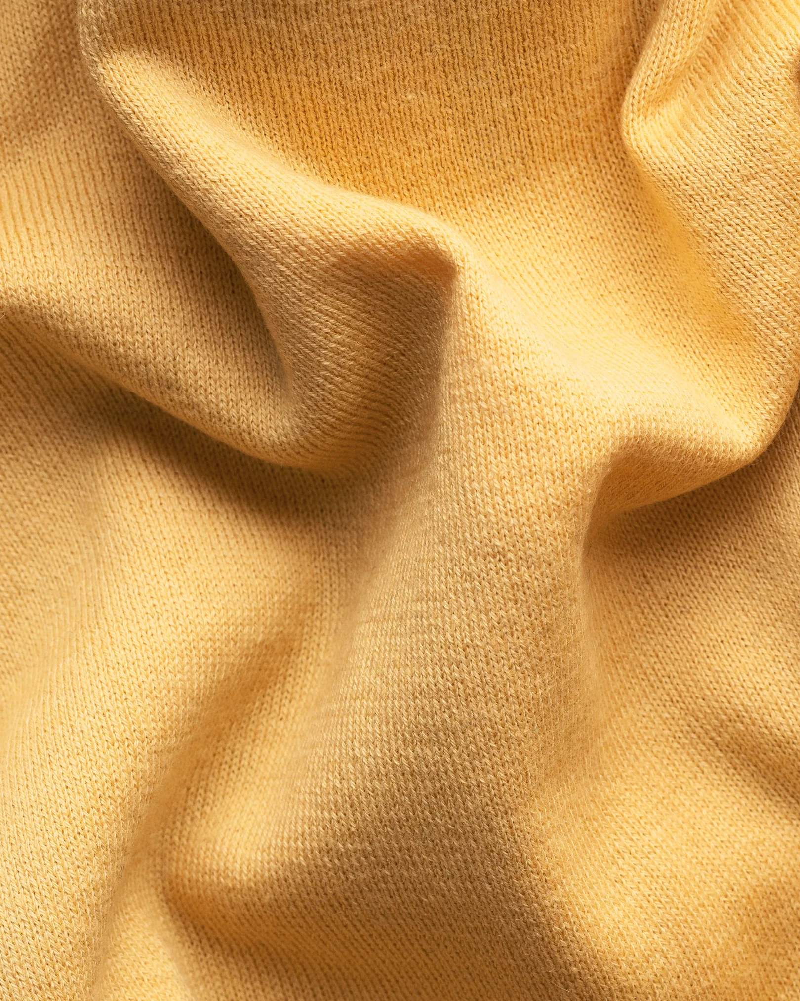 Eton - yellow cotton and cashmere quarter zip fine knit