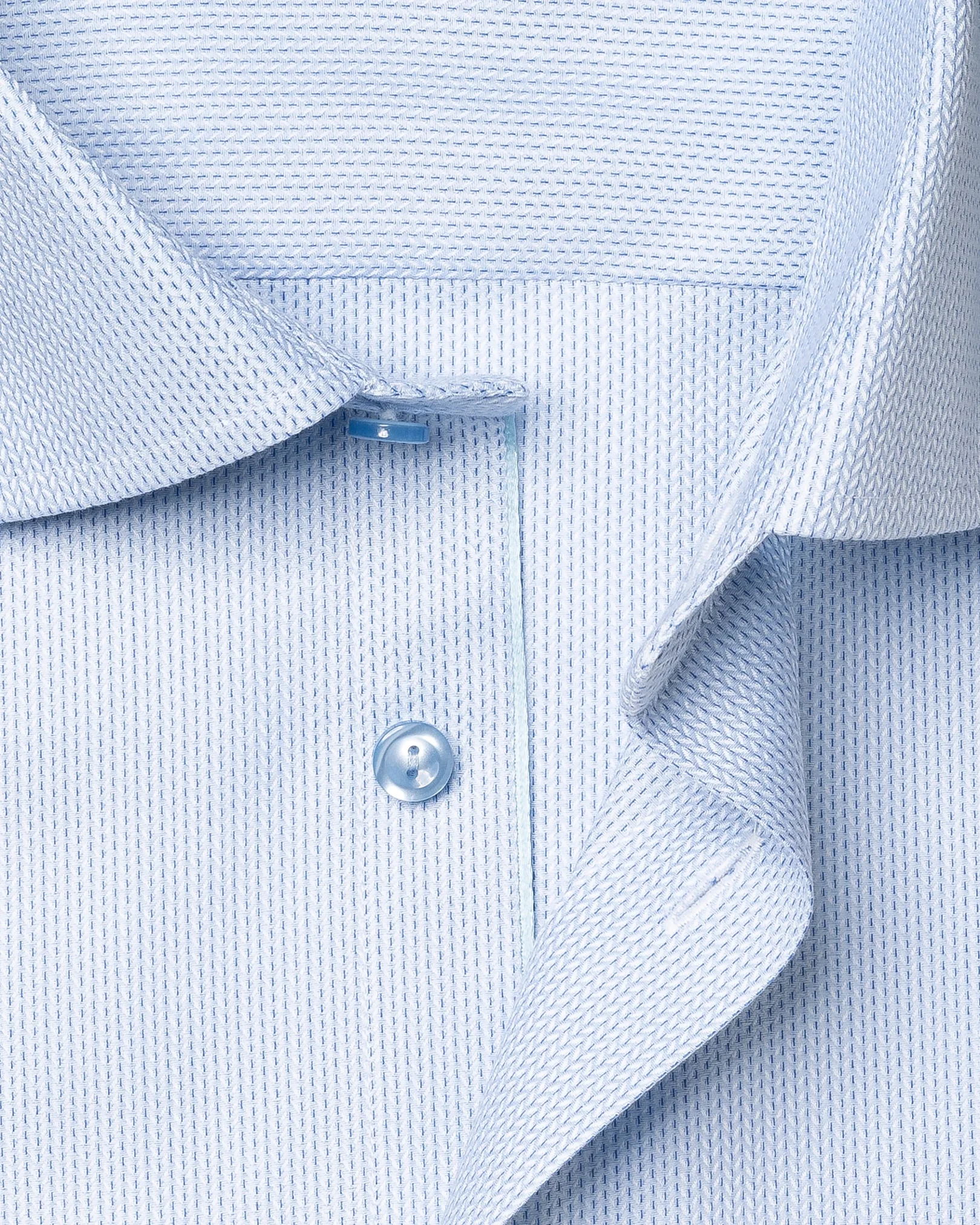 Eton - micro pinstriped light blue twill shirt