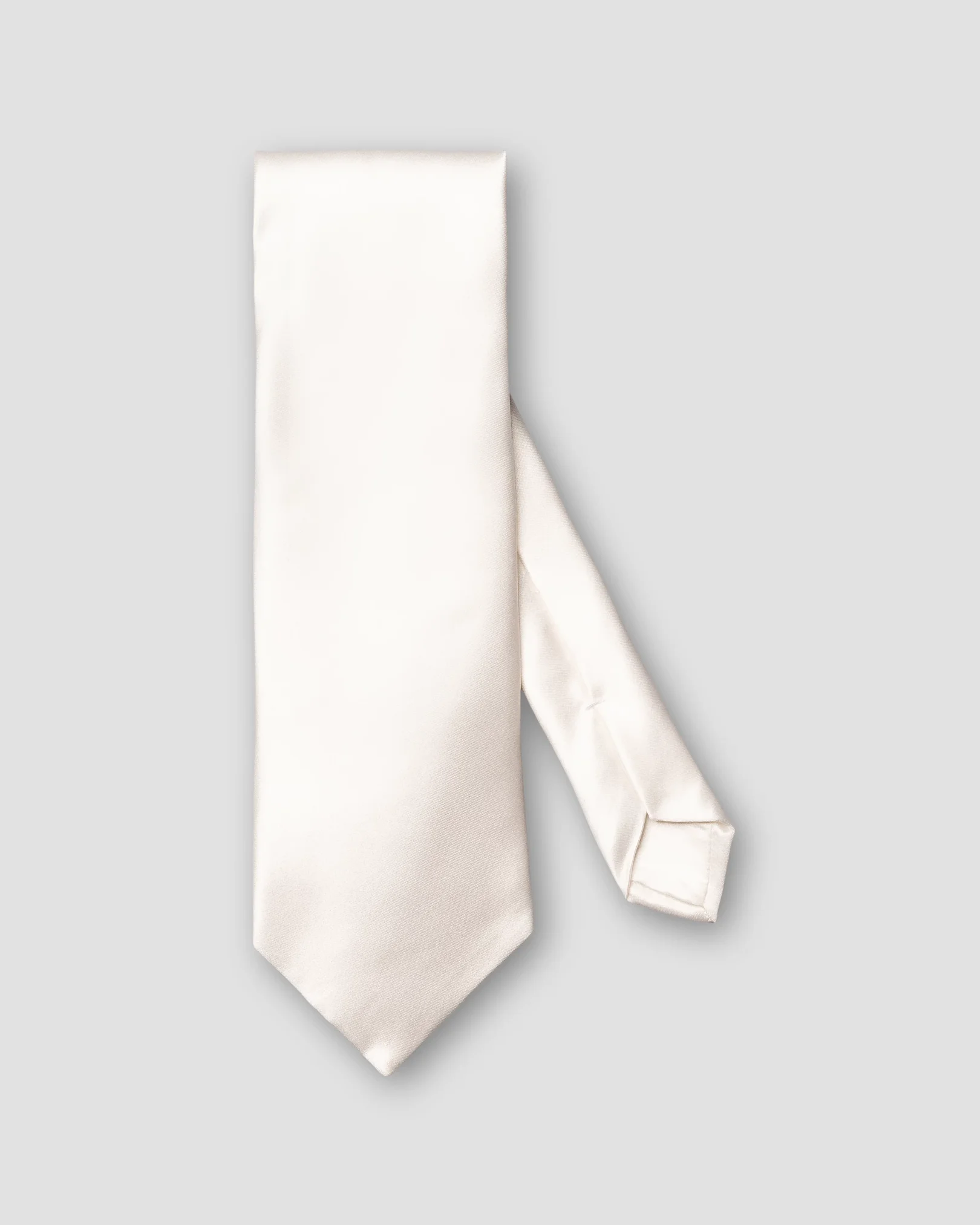 Eton - off white solid silk tie