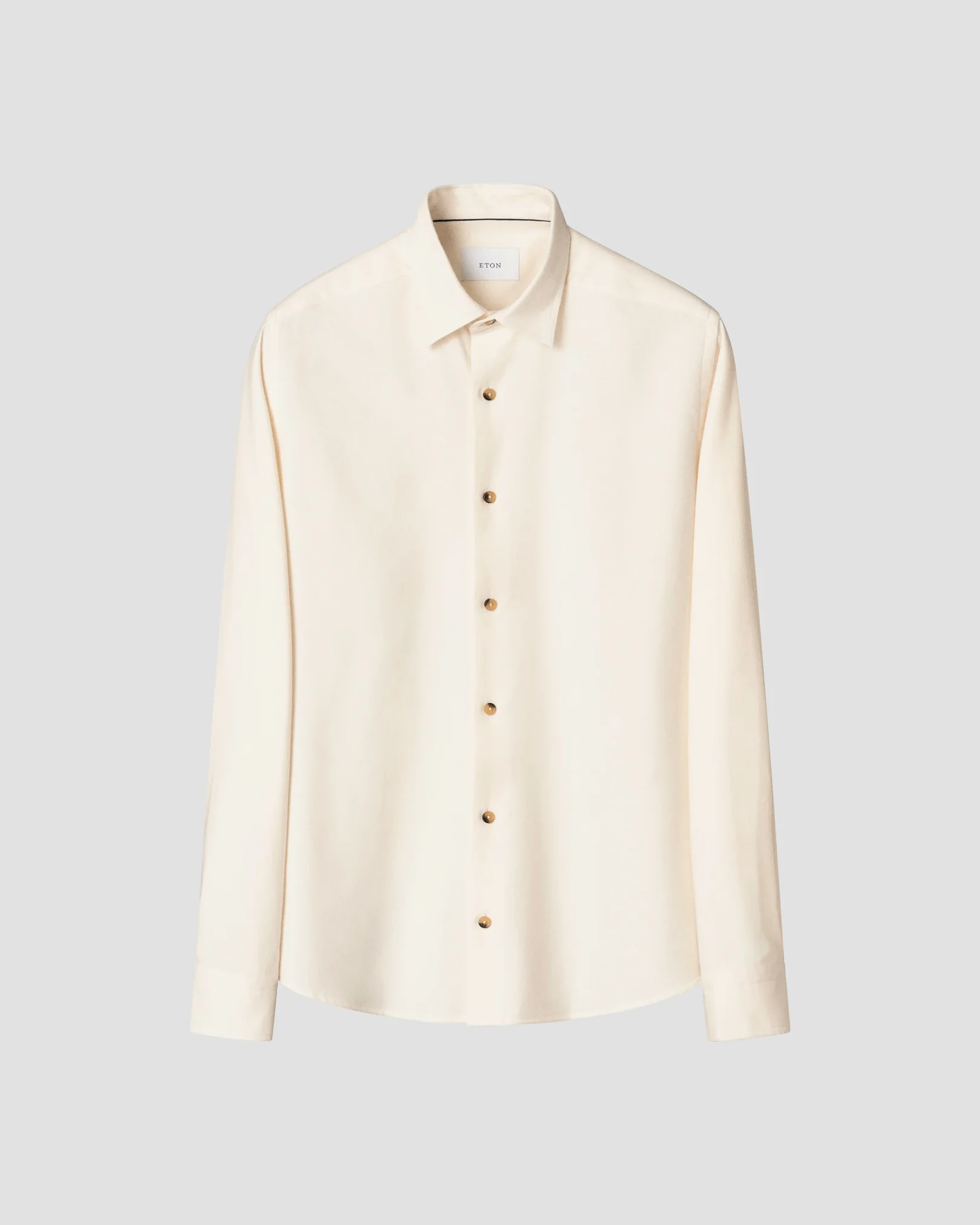 Eton - white solid flannel shirt