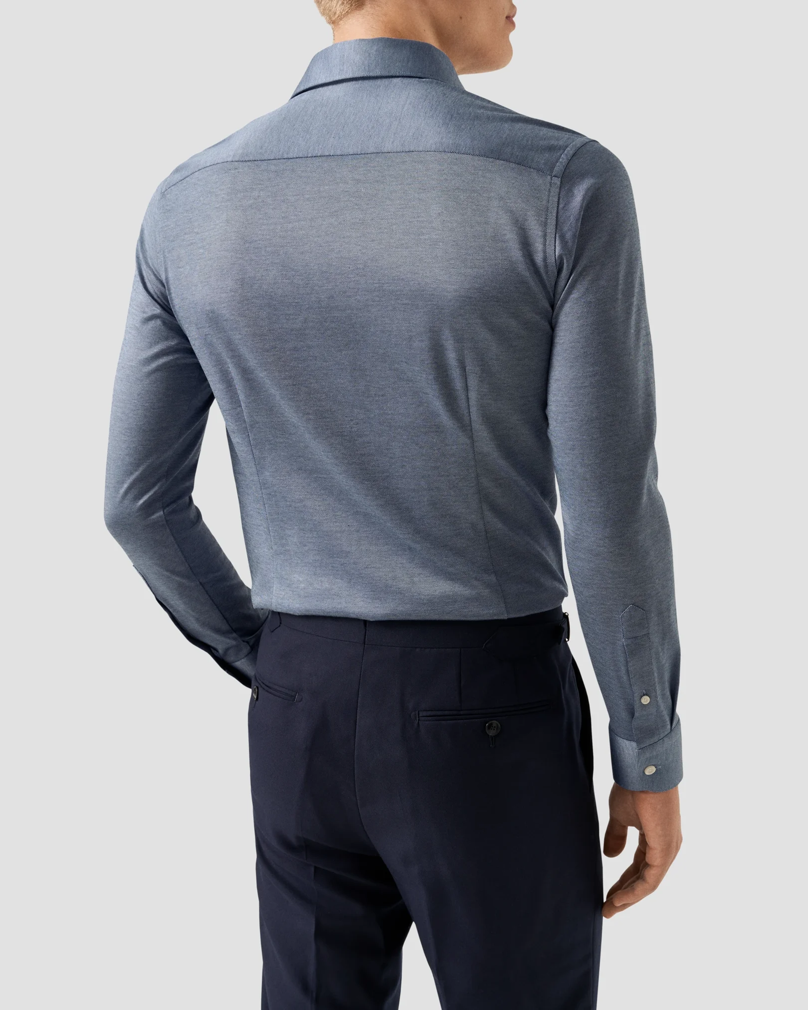 Eton - filo di scozia knit shirt dark blue filo di scozia knit shirt
