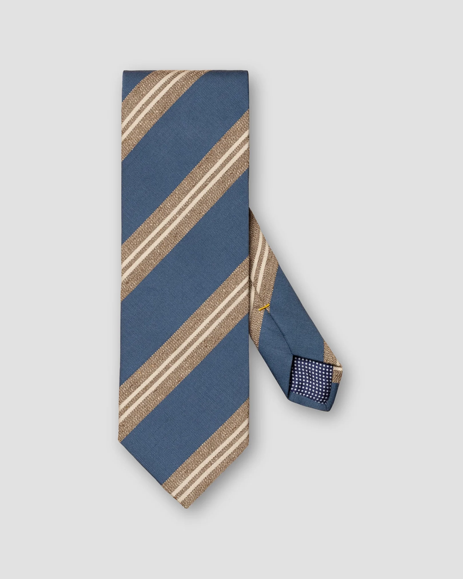 Eton - blue regimental stripe cotton silk tie