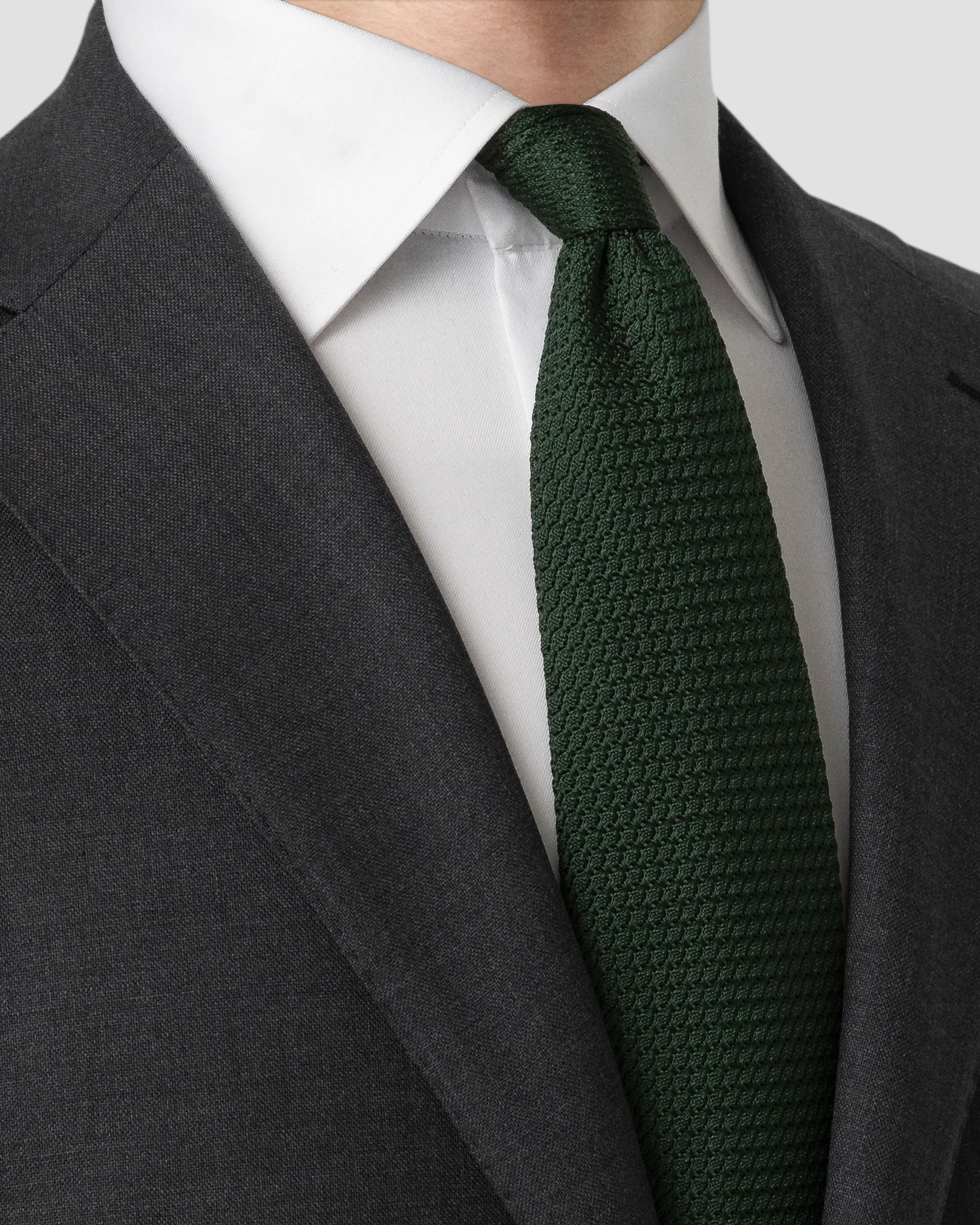 Eton - silk grenadine tie dark green silk grenadine tie