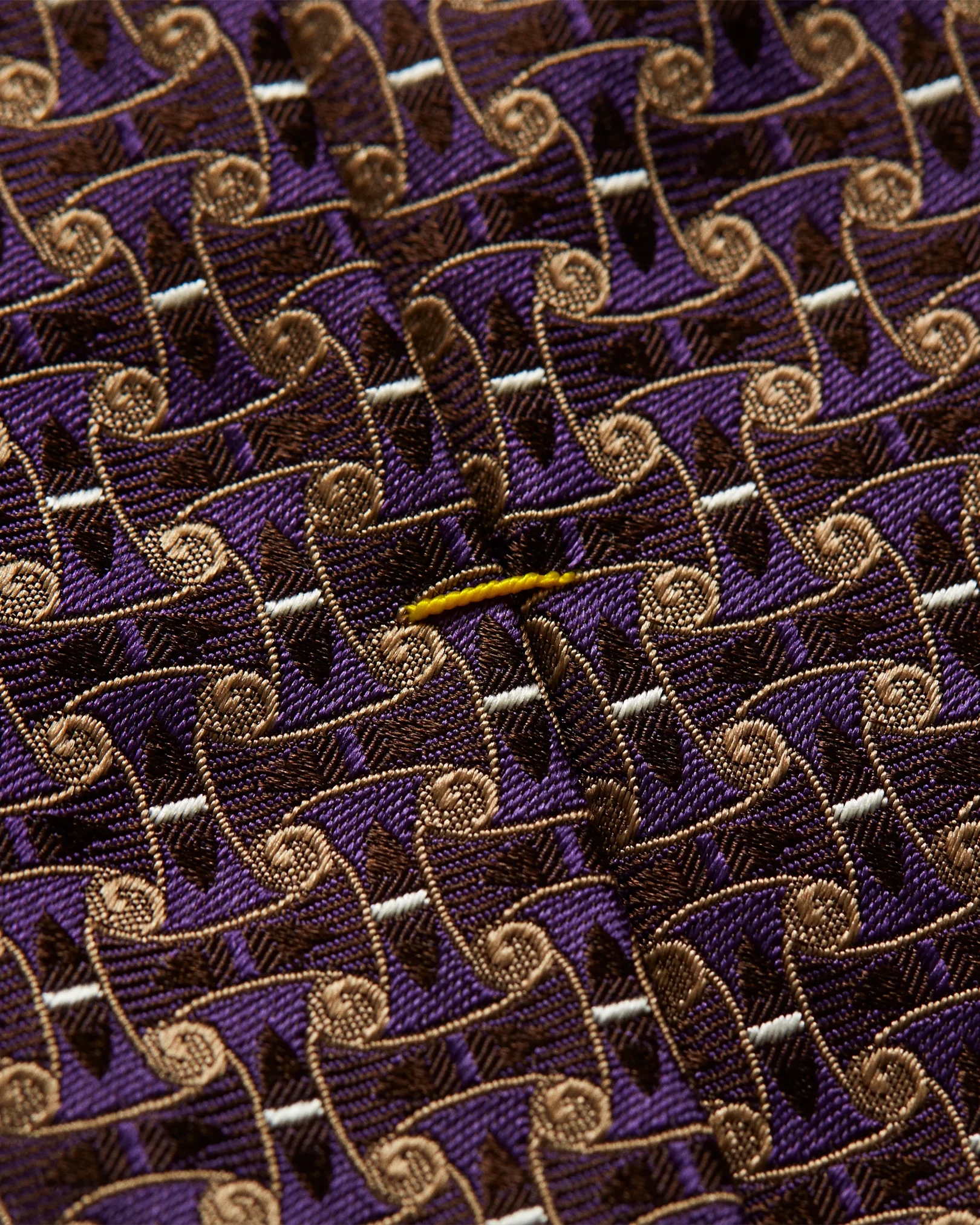 Purple & Brown Jacquard Silk Tie