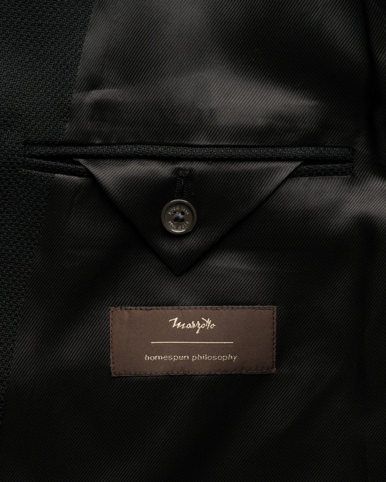 Eton - black double breasted hopsack soft jacket