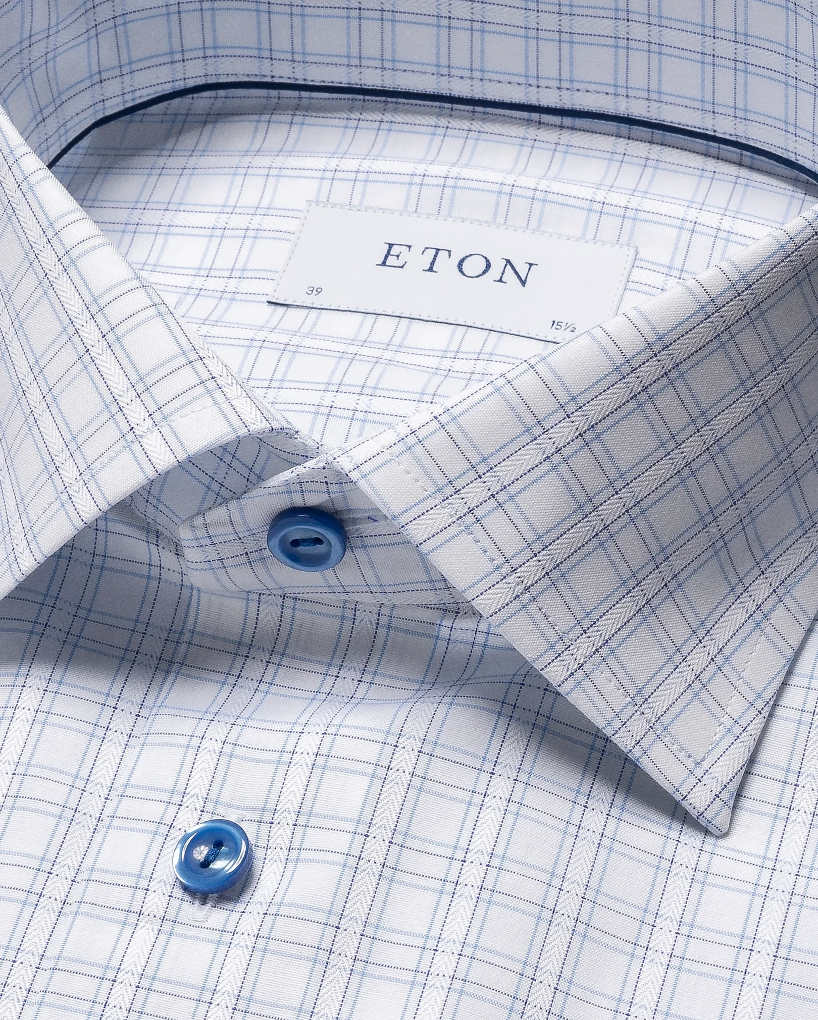 Eton - light blue twill cut away collar single cuff contemporary fit