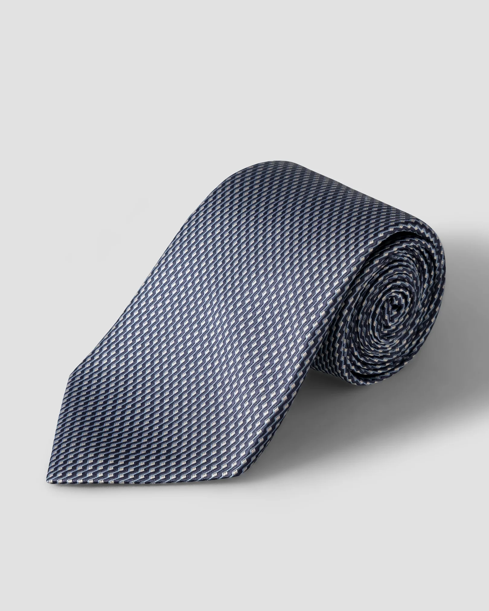 Eton - Navy blue Geometric Woven Silk Tie