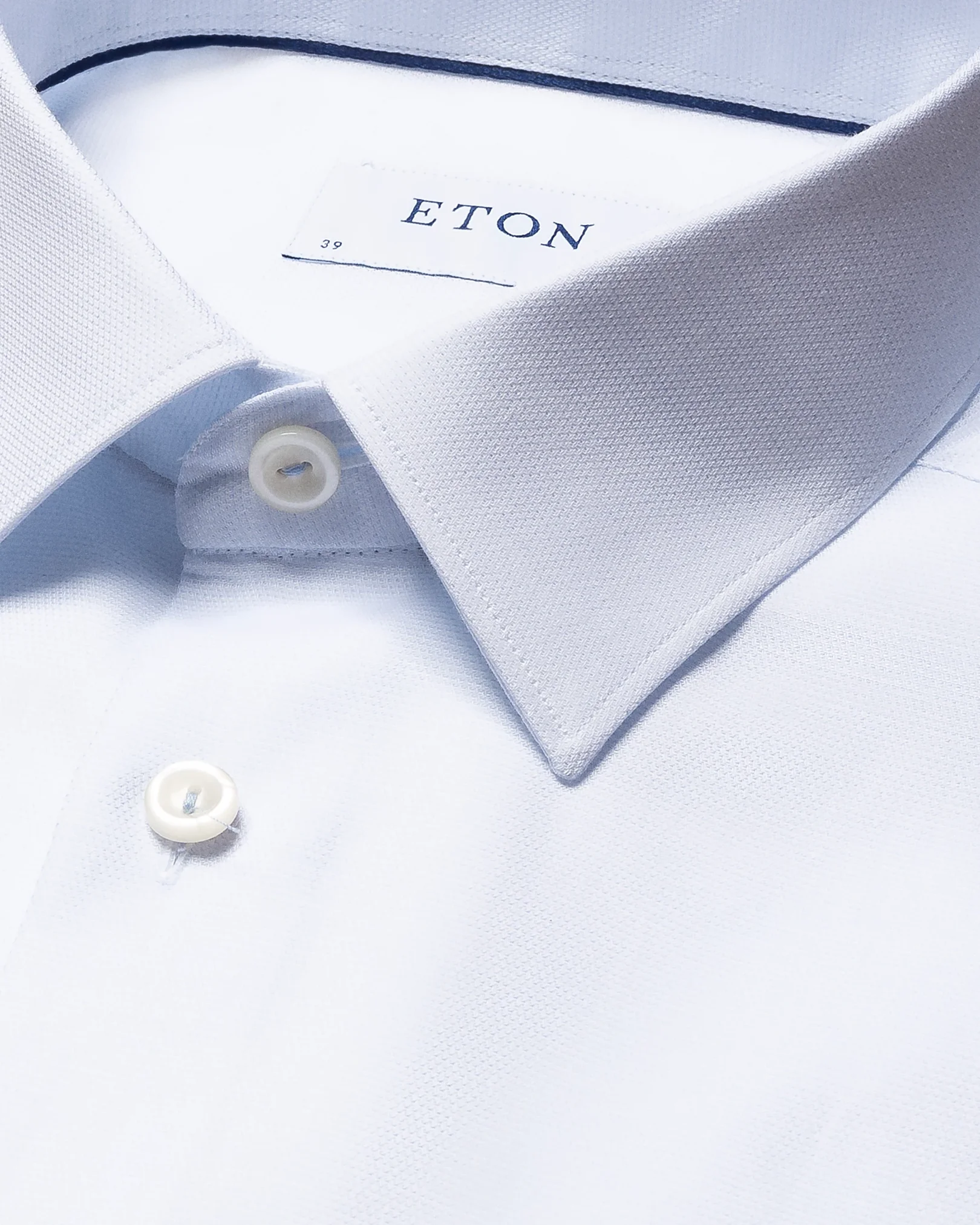 Eton - blue pin dot shirt cut away single contemporary