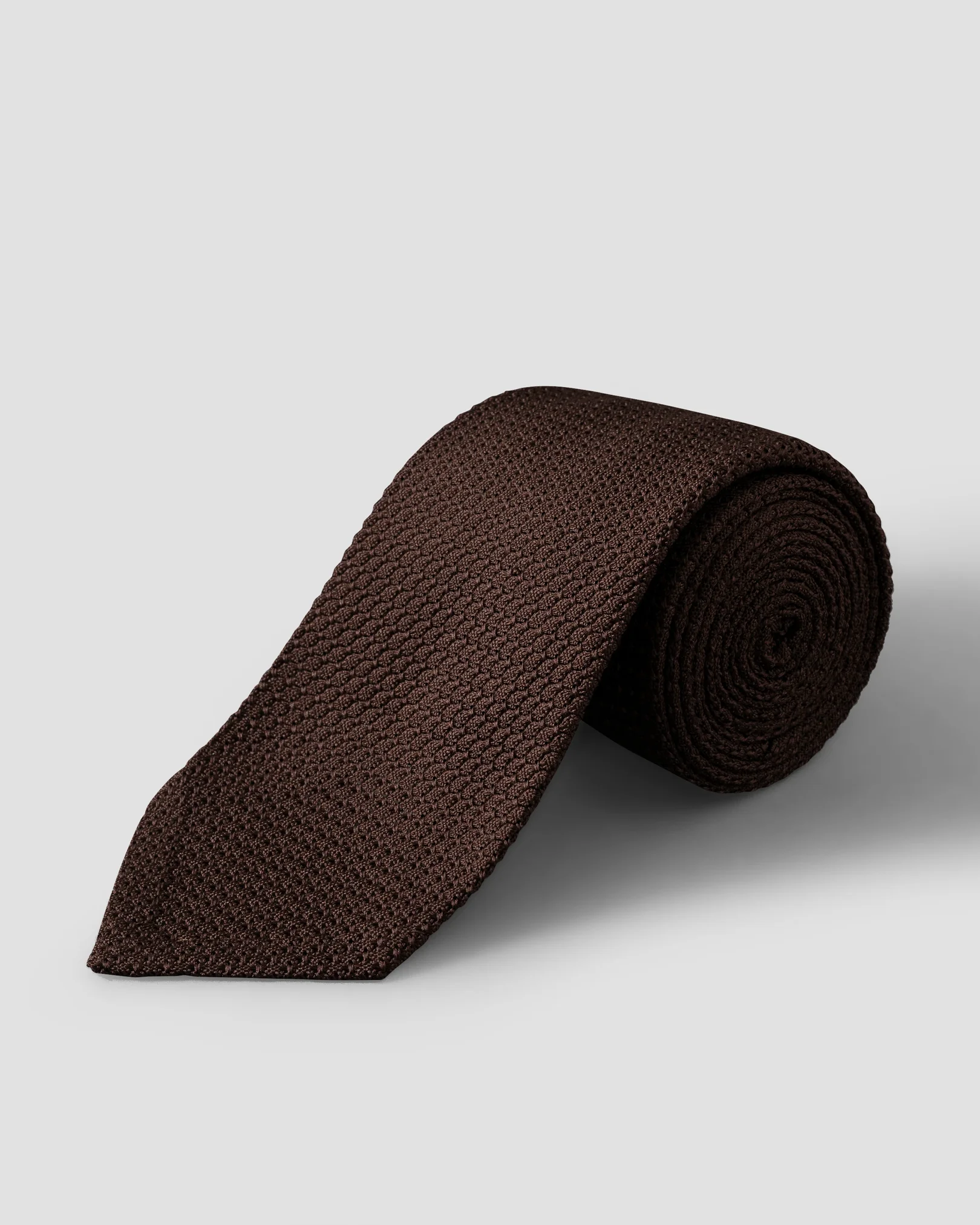 Eton - solid brown grenadine tie