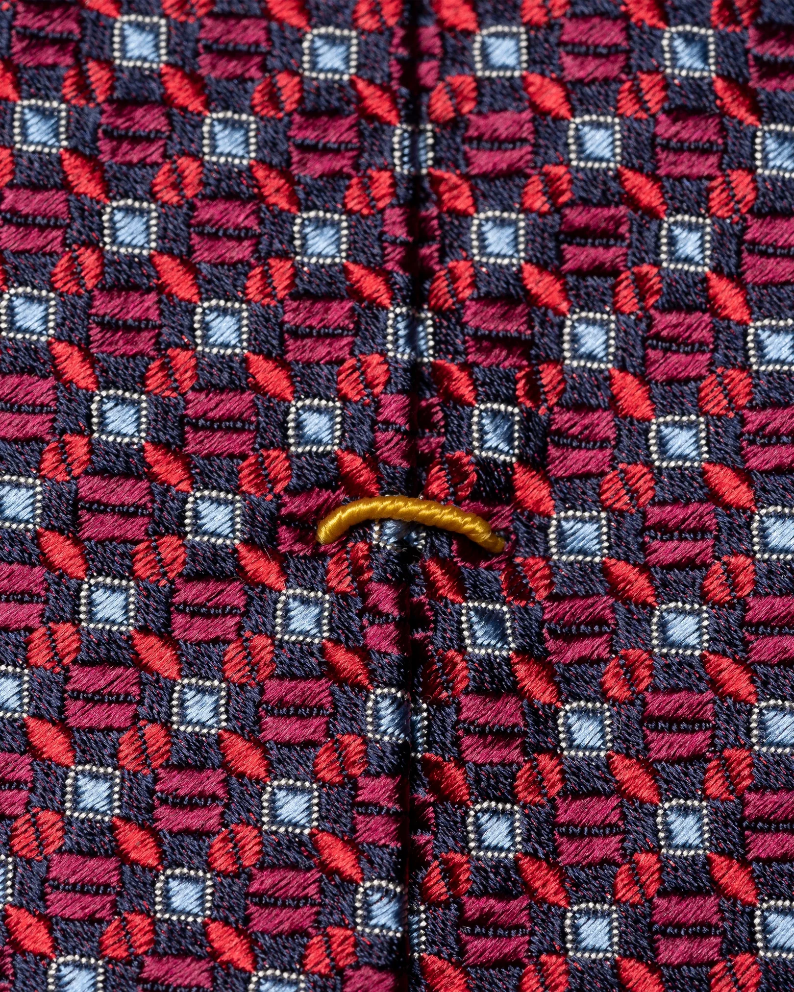 Eton - dark red geometric pattern silk tie