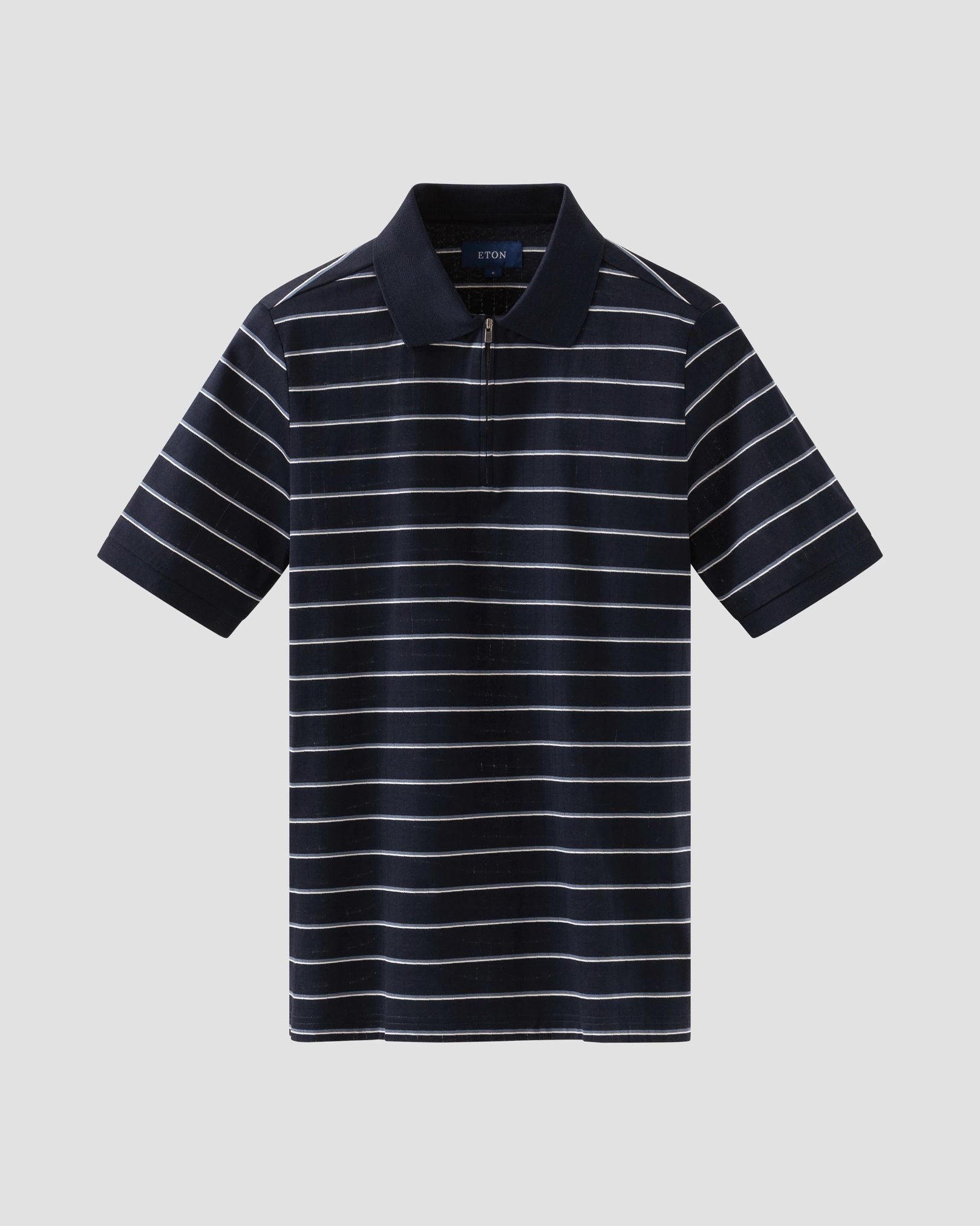 Eton - dark blue knitted collar short sleeve regular fit