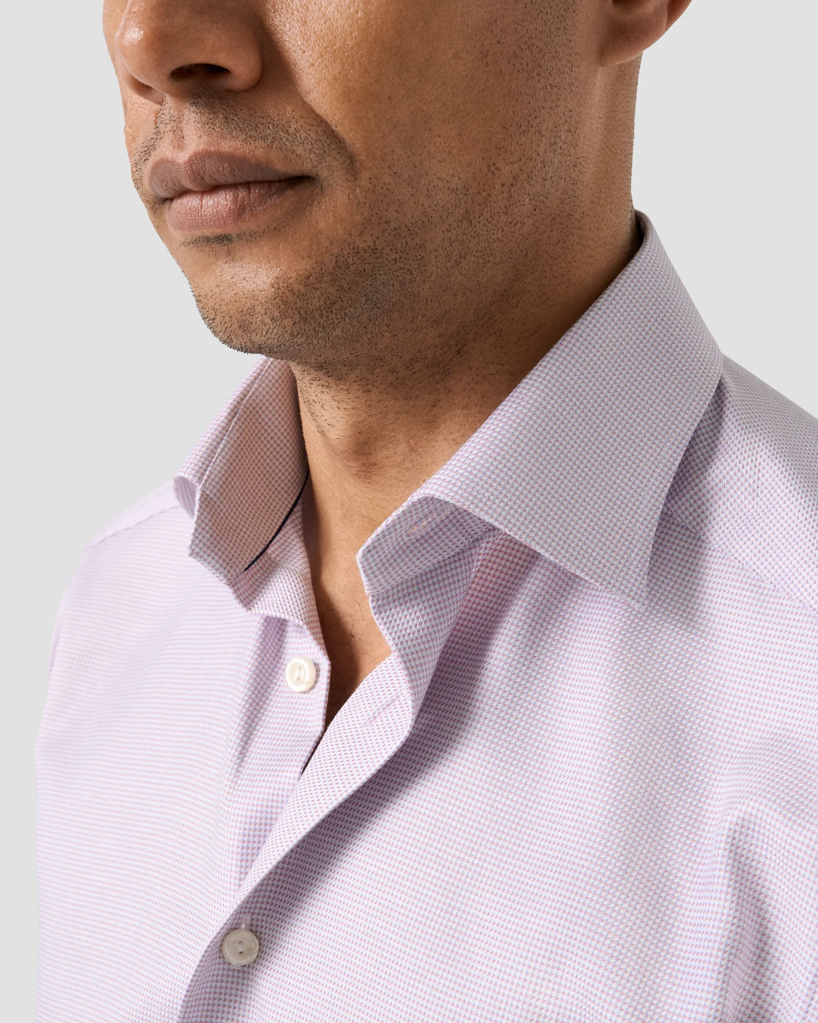 Eton - pink semi solid twill shirt