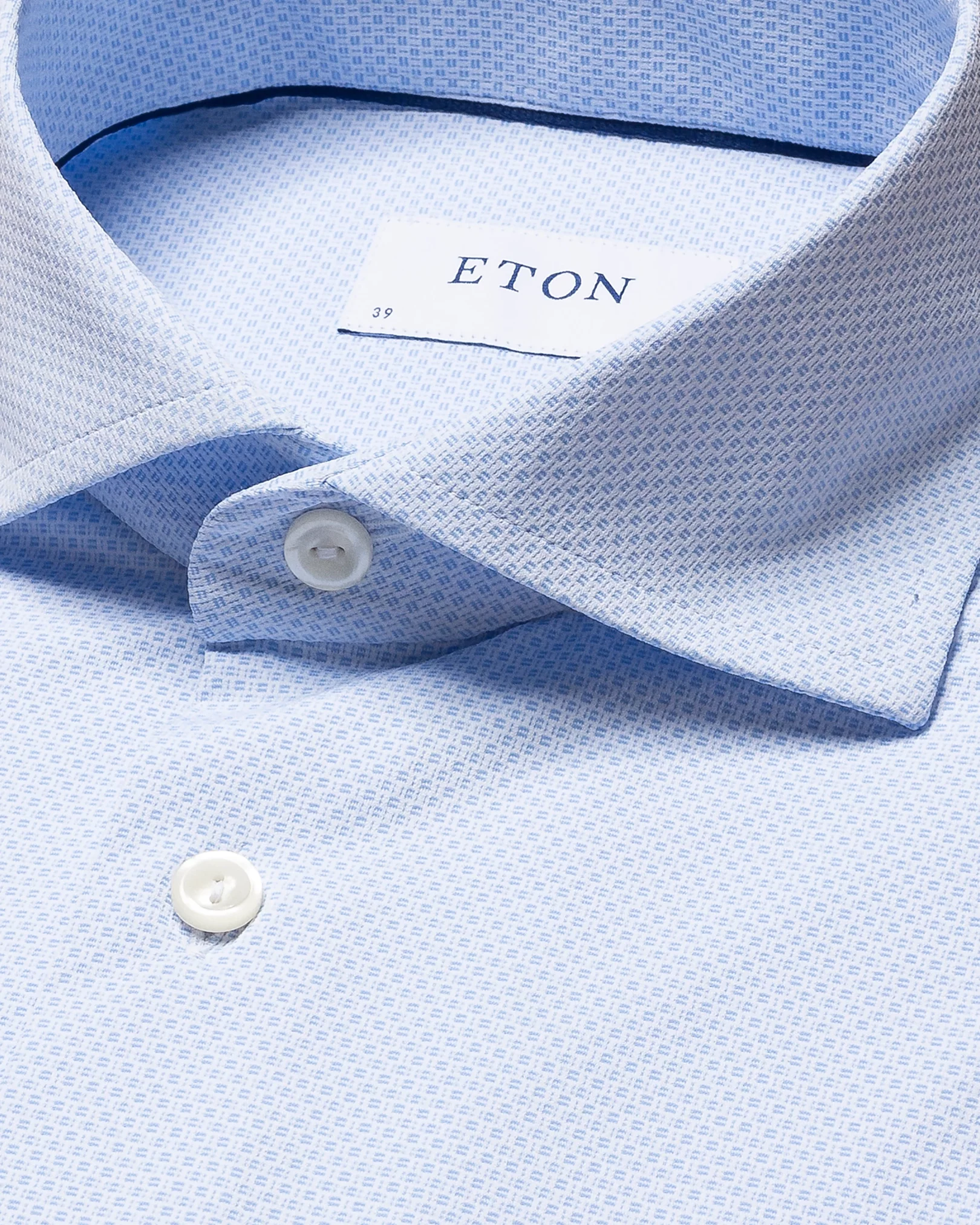 Light Blue Textured Four-Way Stretch Shirt Eton 