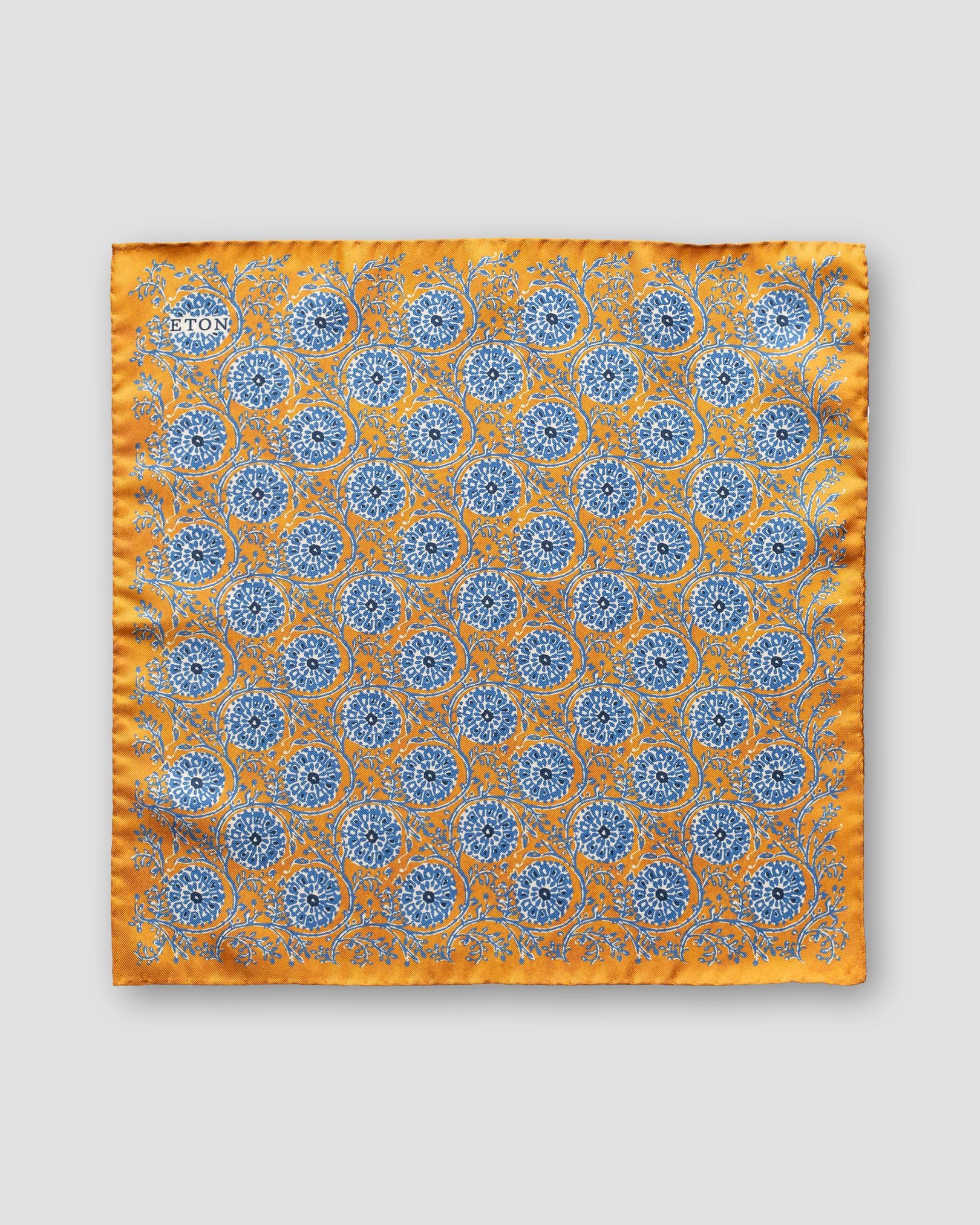 Eton - yellow geometric circles pocket square