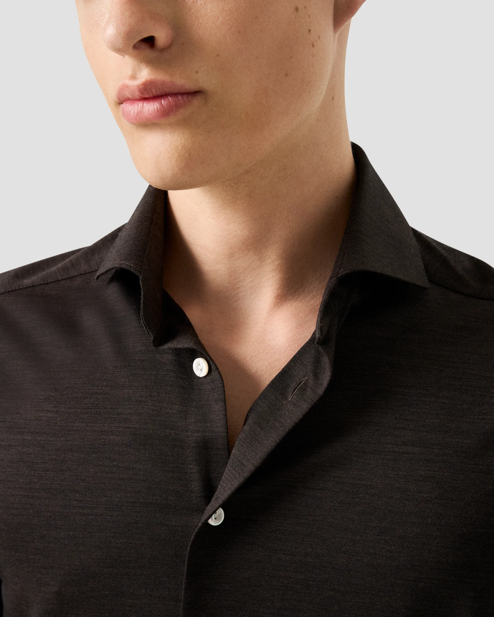 Eton - brown merino jersey shirt