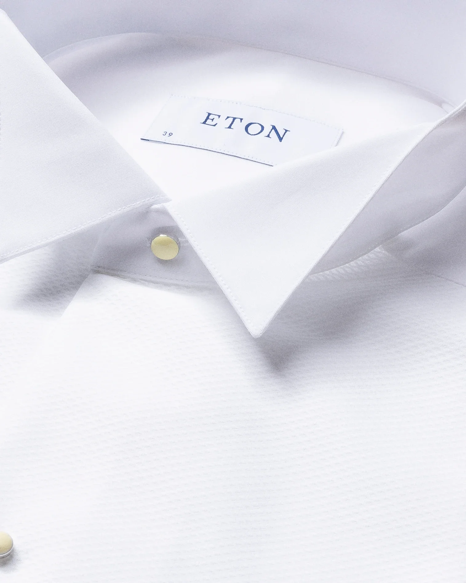Eton - pique white tie shirt