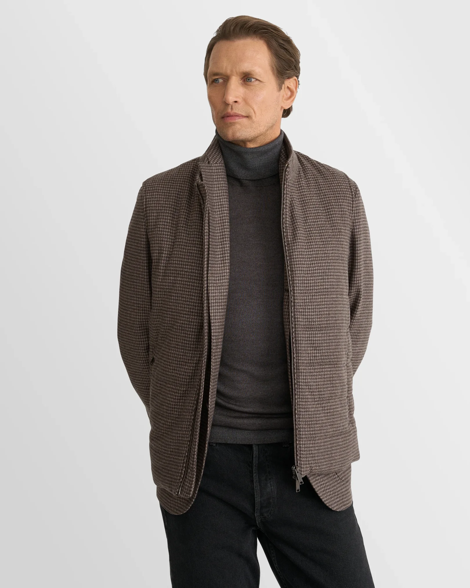 Eton - brown wool cashmere padded vest