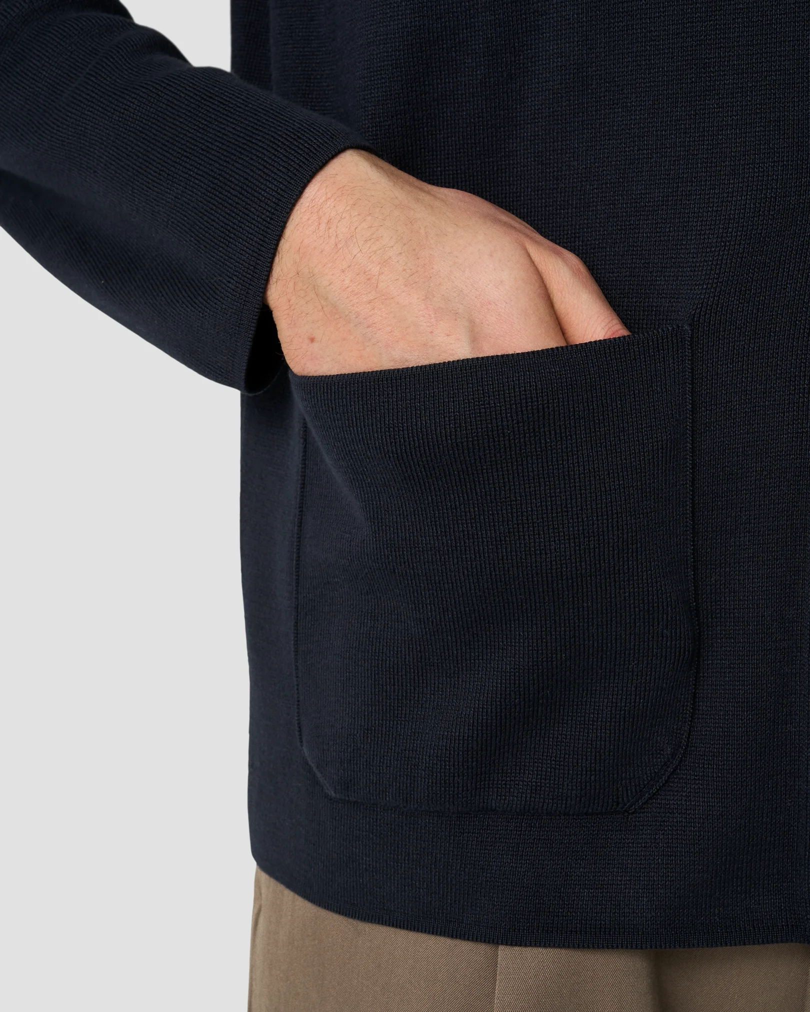 Eton - milano knit overshirt navy blue milano knit overshirt