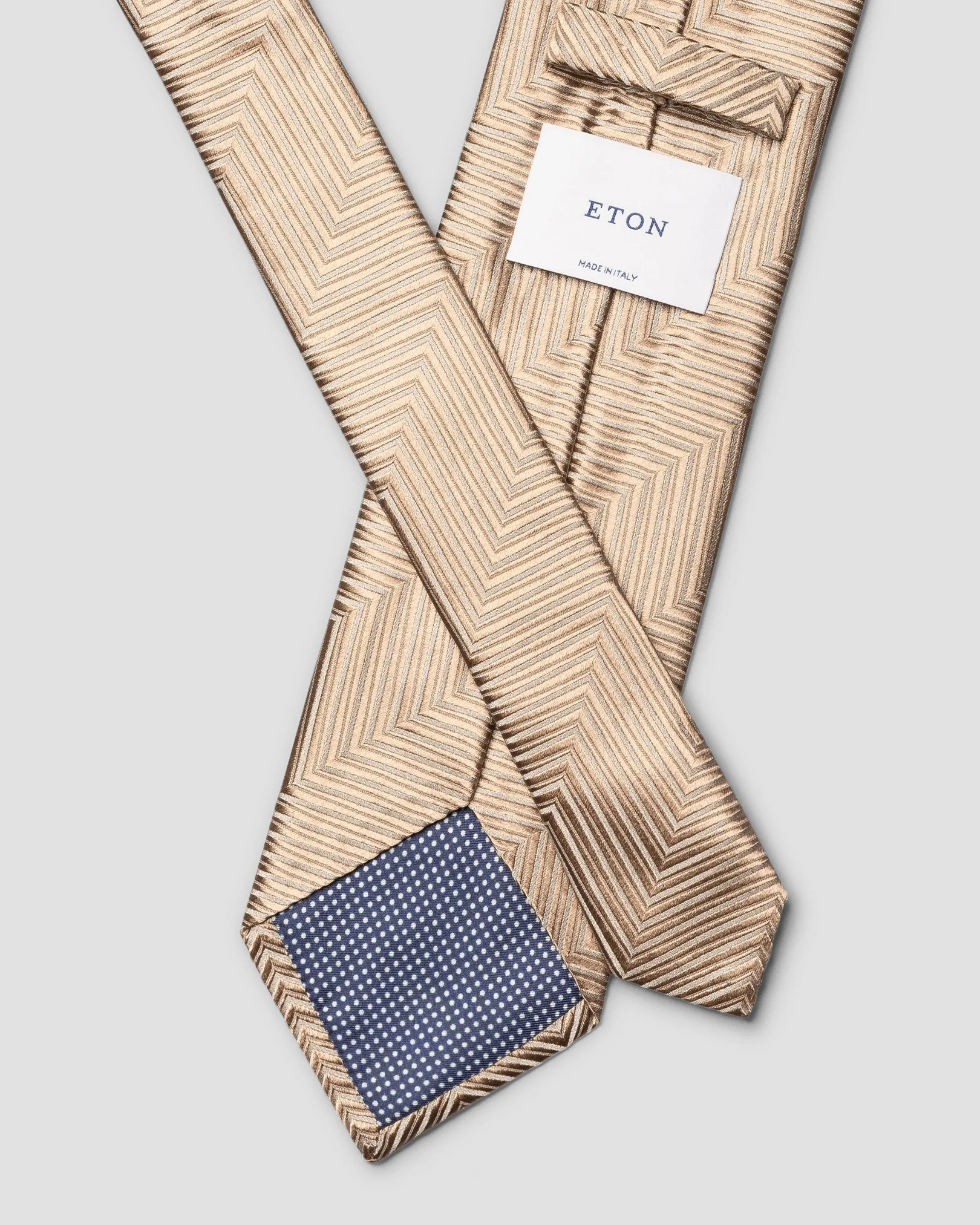 Eton - gold herringbone woven silk tie