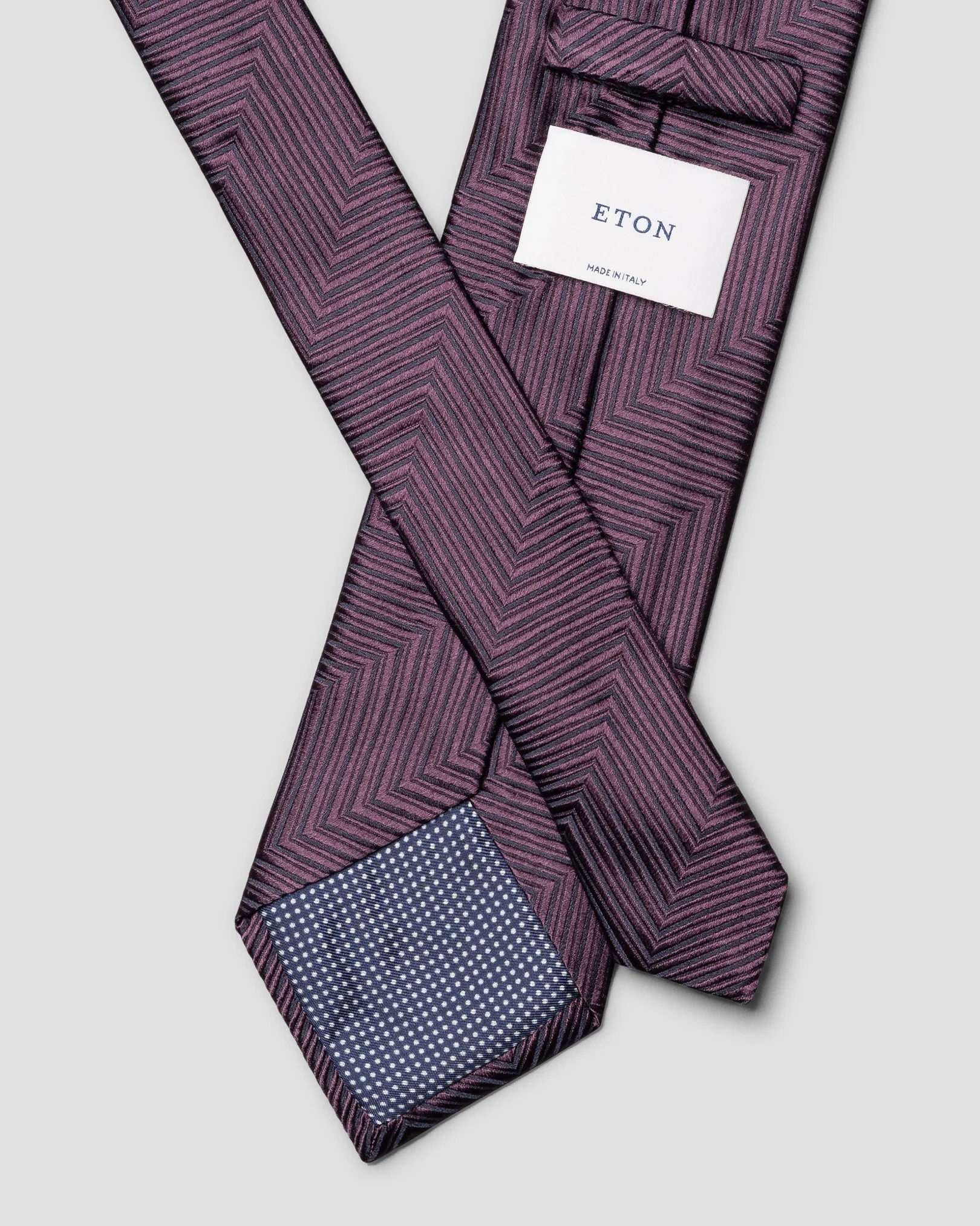 Eton - dark red herringbone woven silk tie
