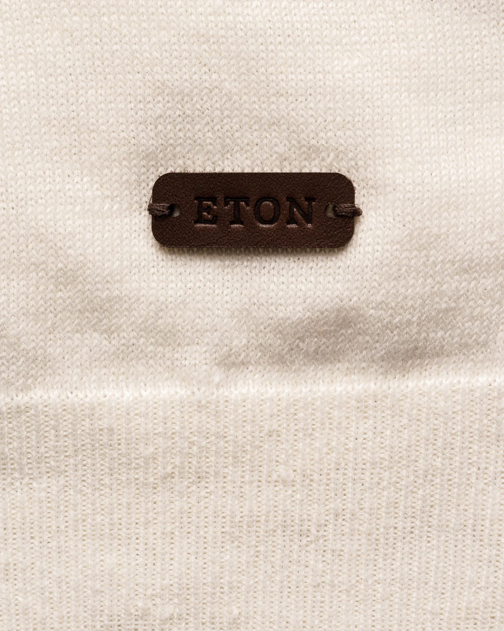 Eton - cotton linen fine knit polo shirt