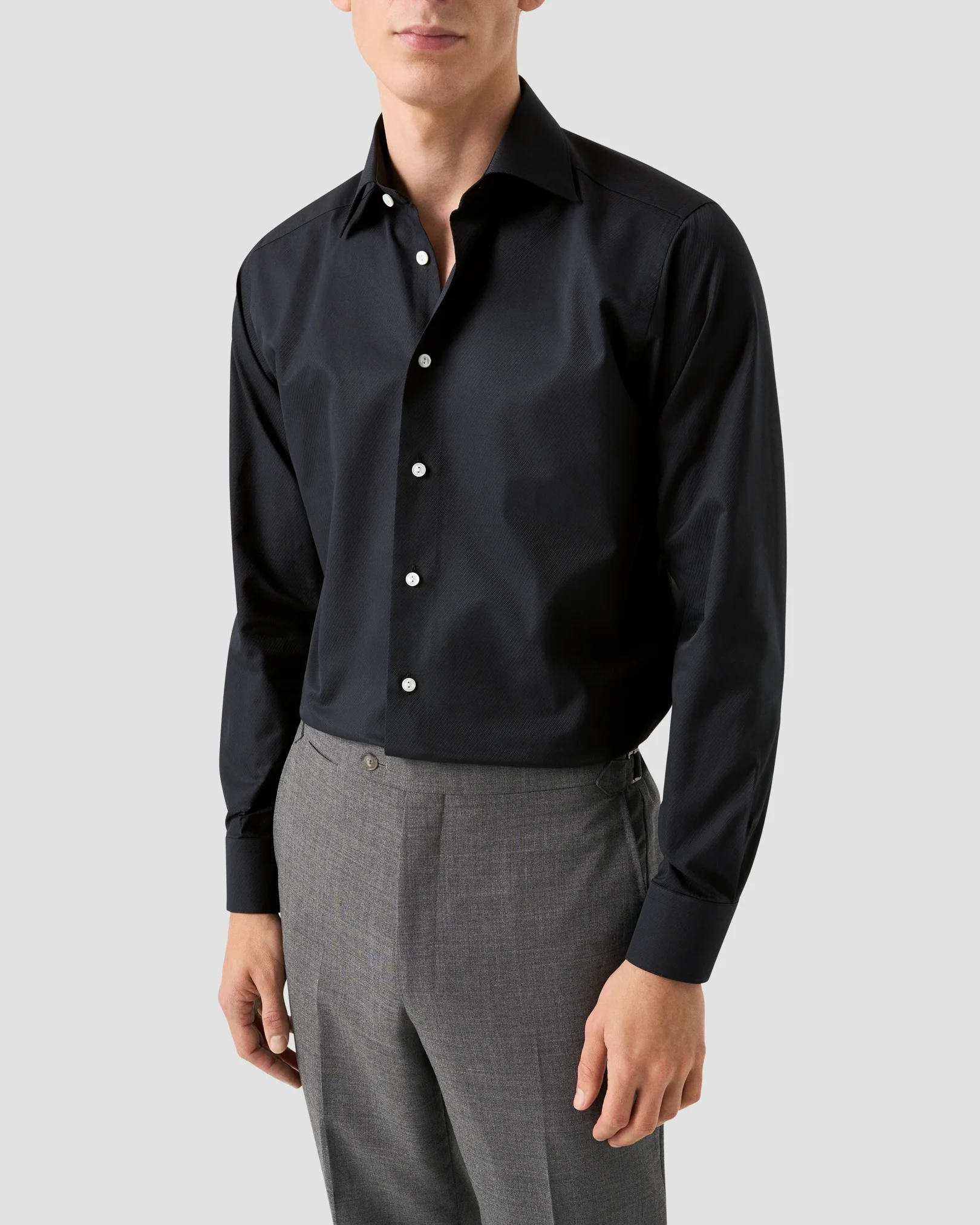 Eton - moderate cut away black twill