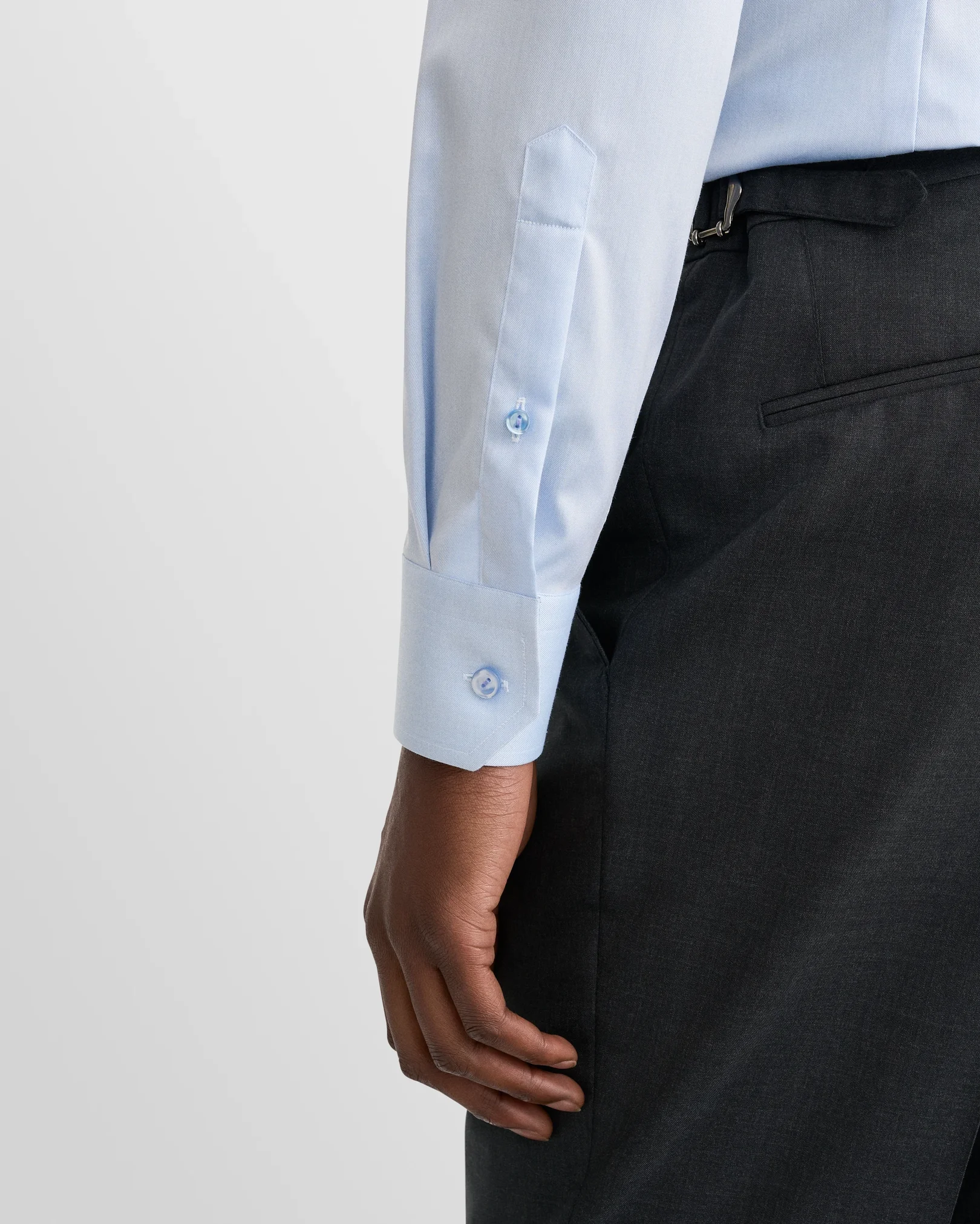 Eton - light blue geometric effect signature twill 268