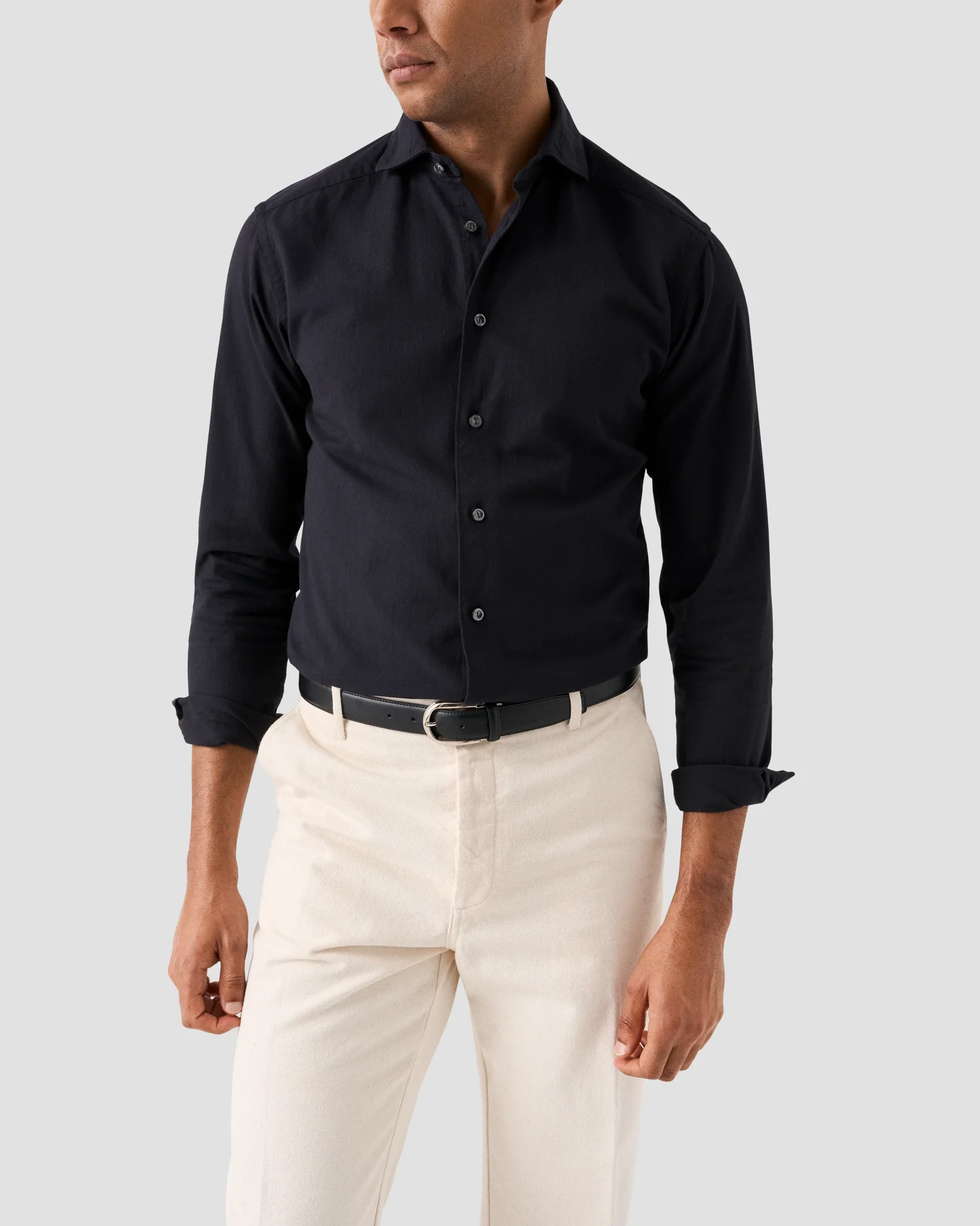 Eton - black indigo wide spread shirt