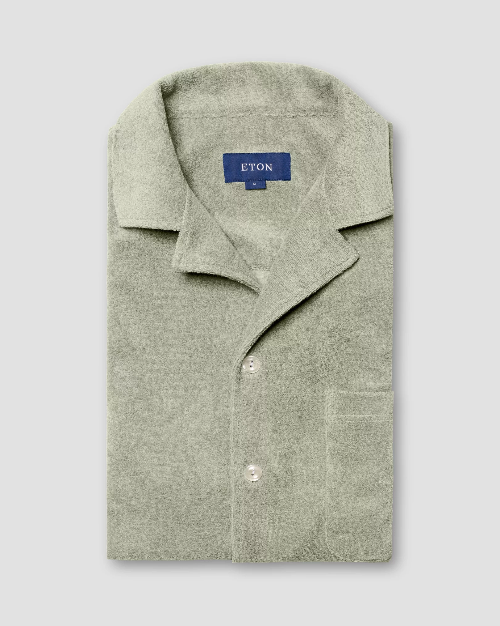 Eton - green terry resort shirt