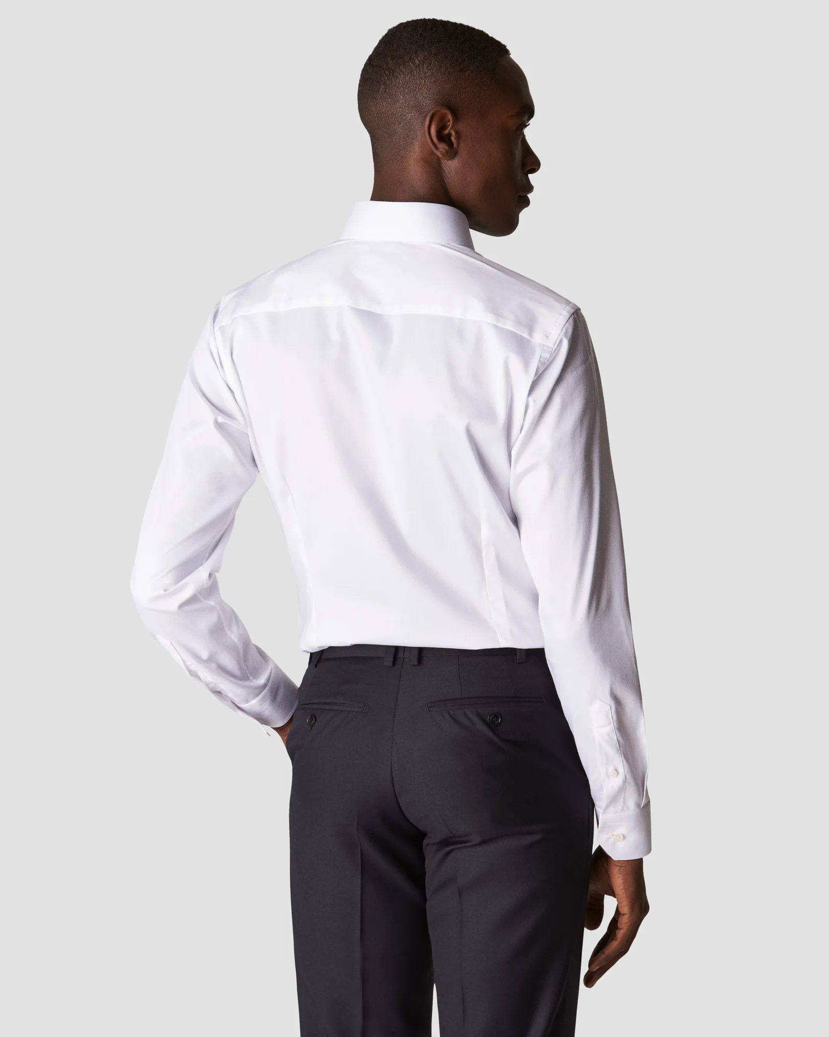 White Stretch Twill Shirt - Eton