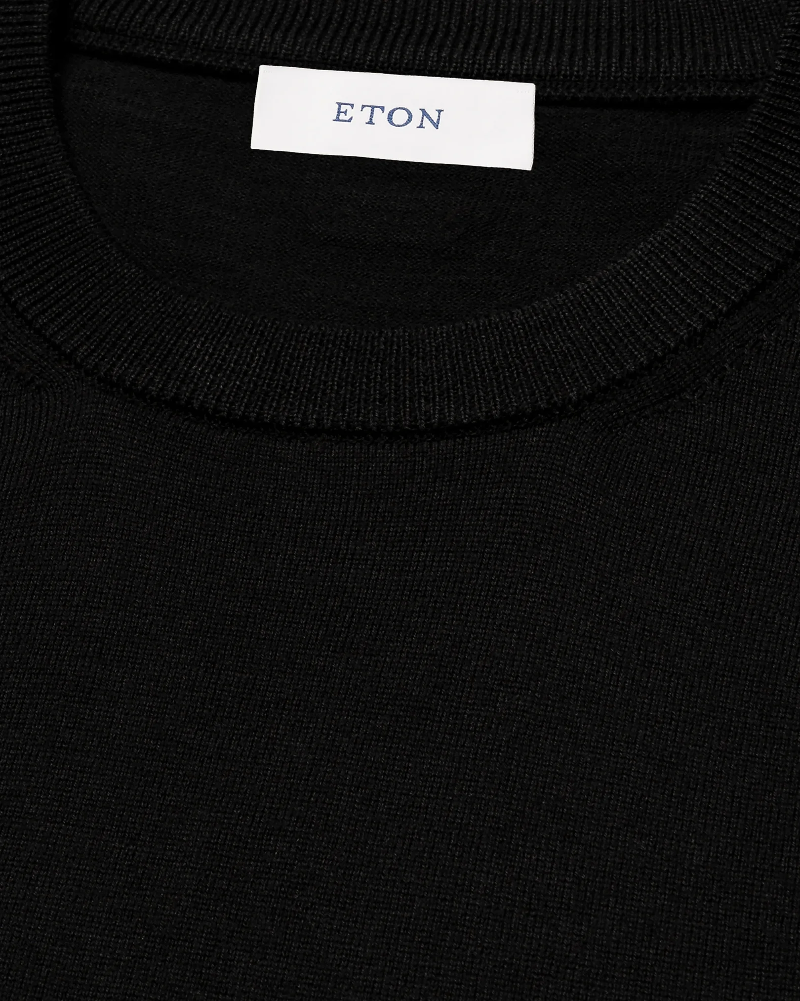 Eton - black merino 14guage knit