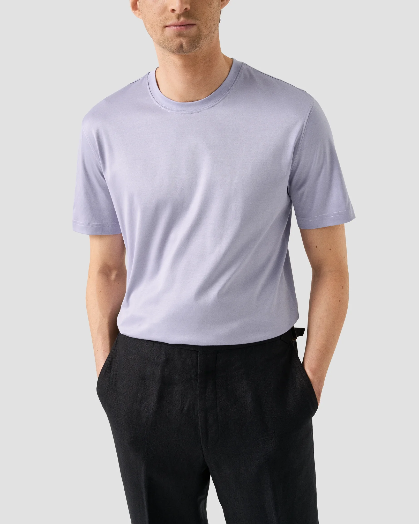 Eton - filo di scozia t shirt light blue filo di scozia t shirt