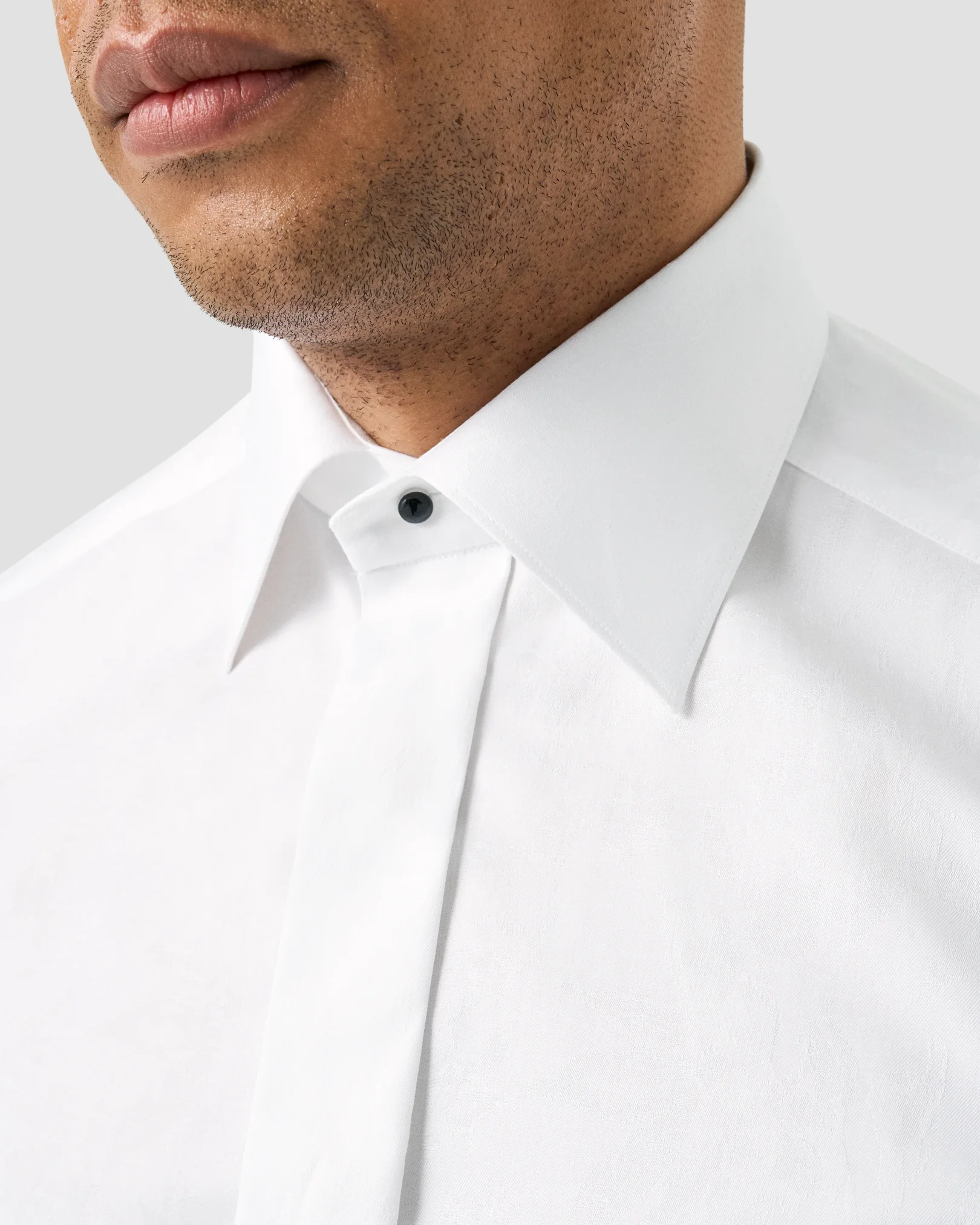 Eton - white floral jacquard shirt