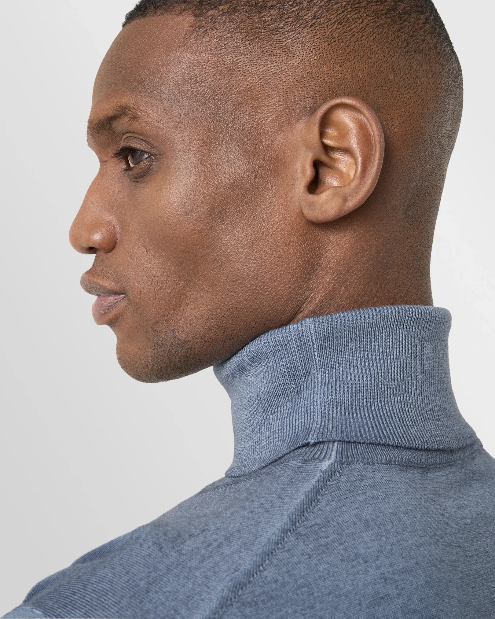 Eton - light blue merino vintage turtle neck