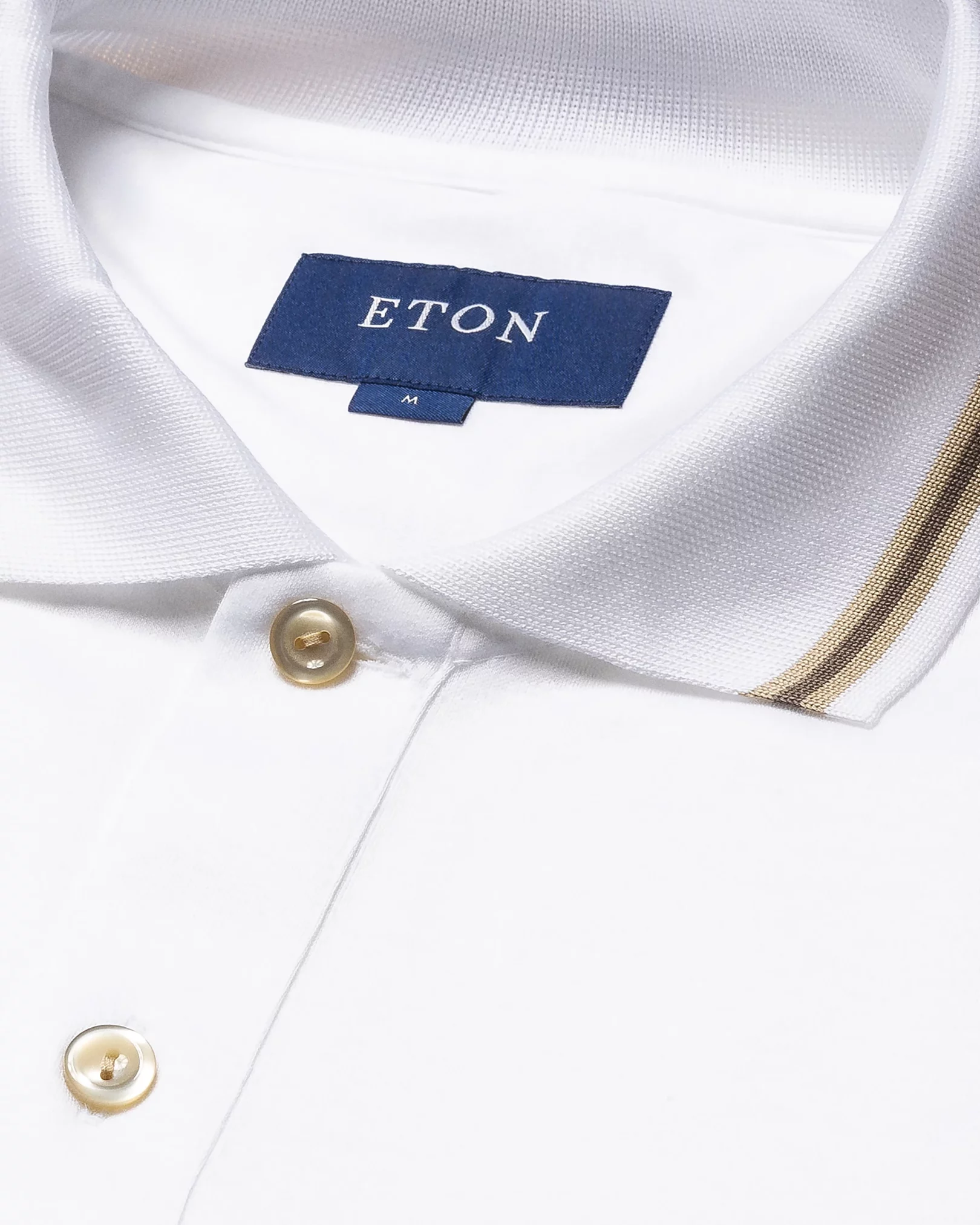 Eton - white jersey knitted collar no cuff jersey long sleeve regular fit jersey