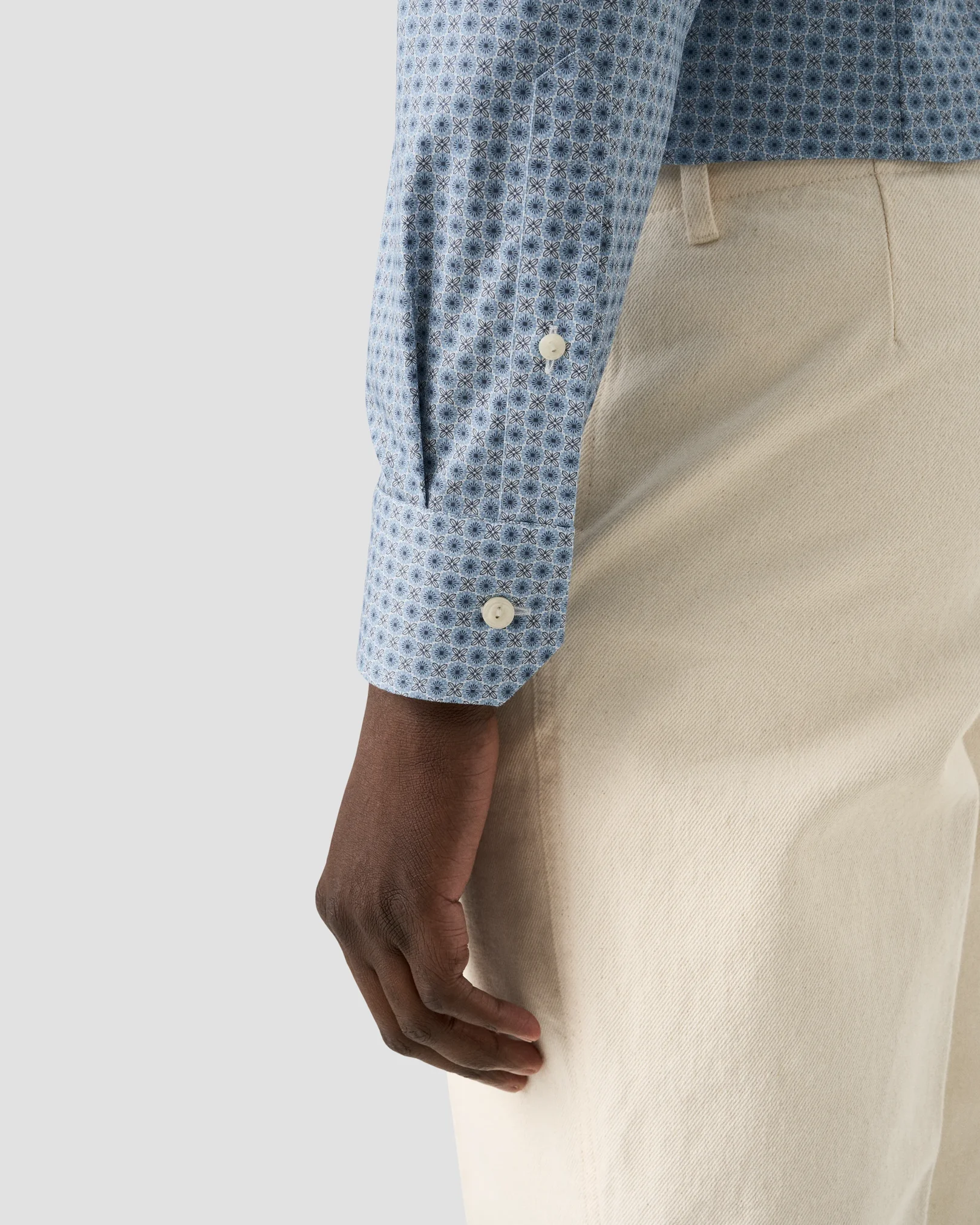 Eton - micro floral print shirt cut away 256