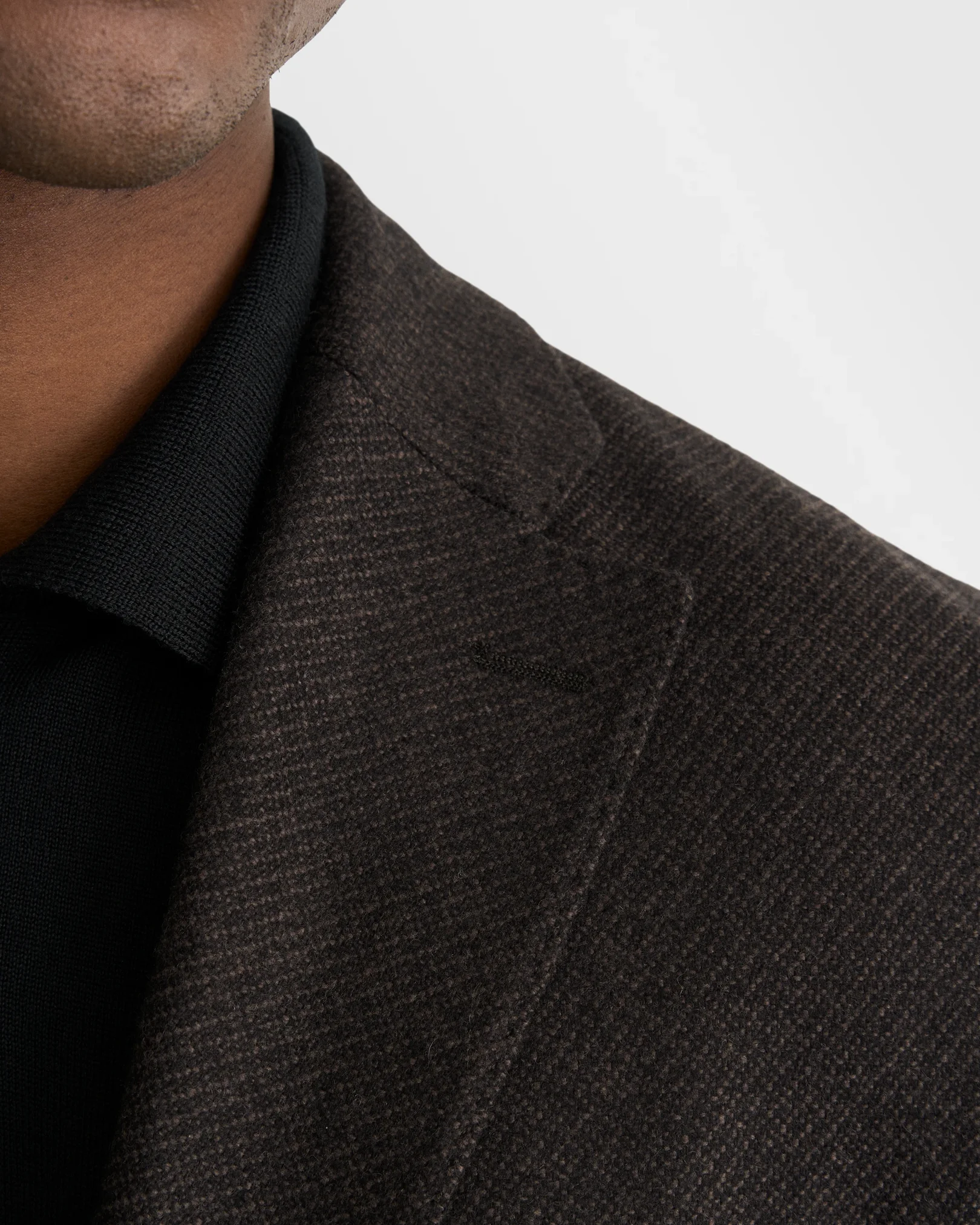 Eton - dark brown wool cashmere soft jacket