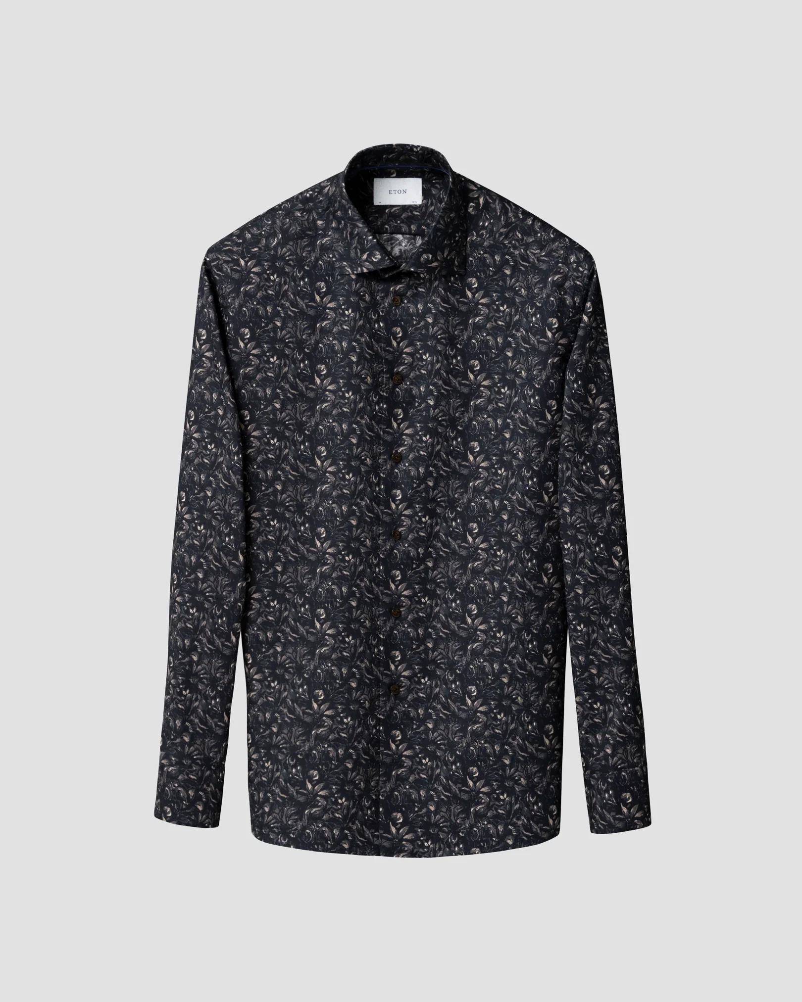Eton - navy floral twill shirt