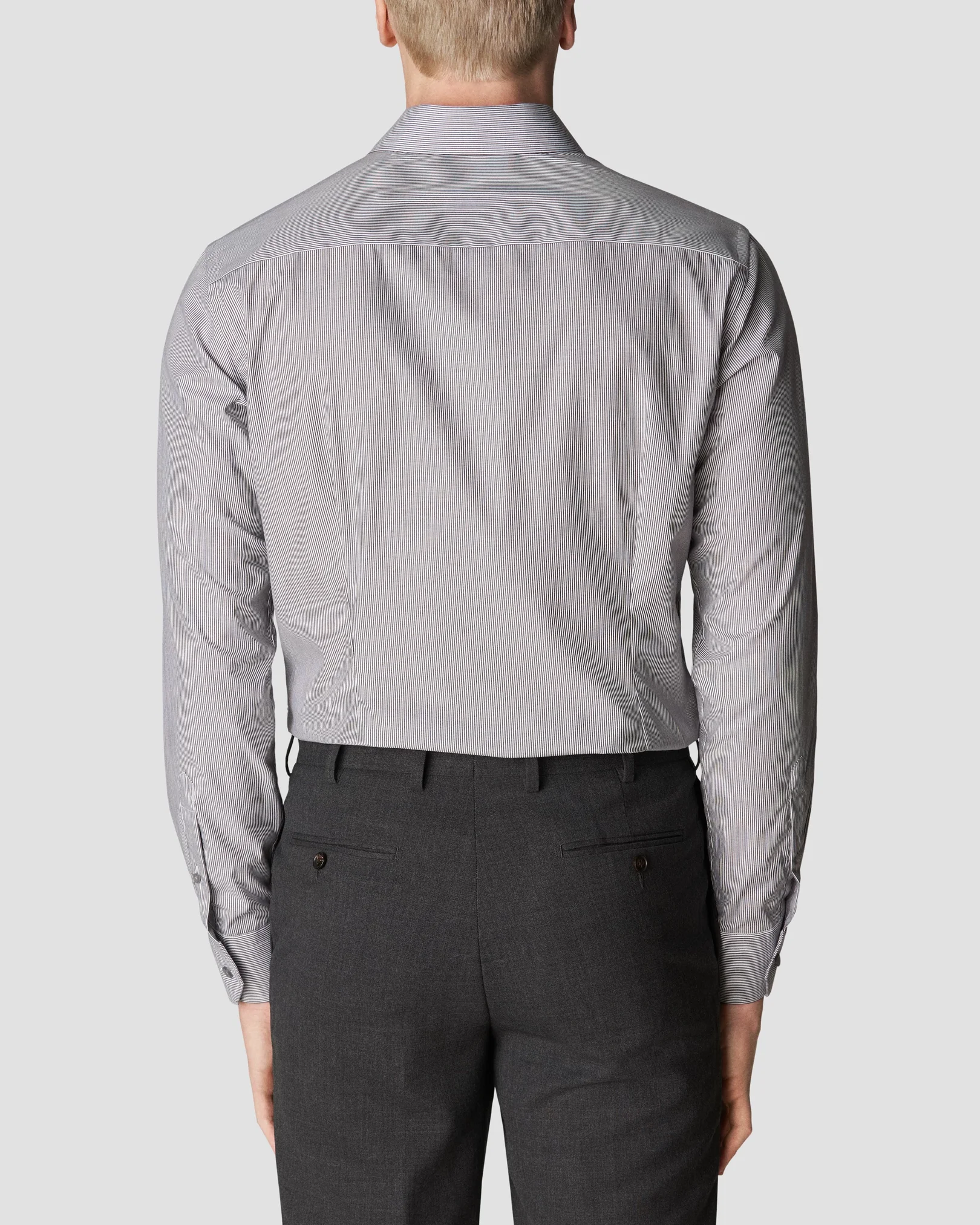 Eton - striped black poplin shirt