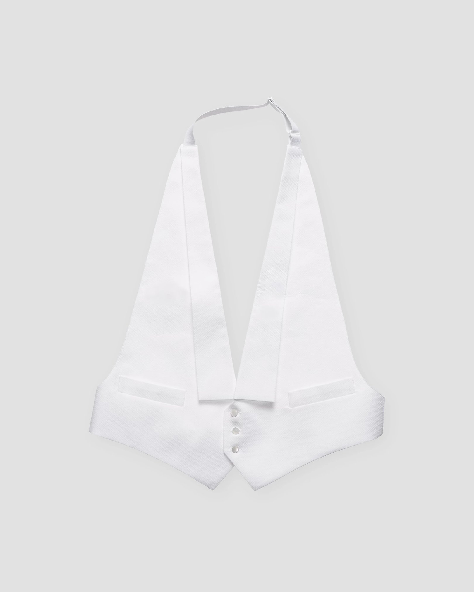 Eton - solid pique white tie vest