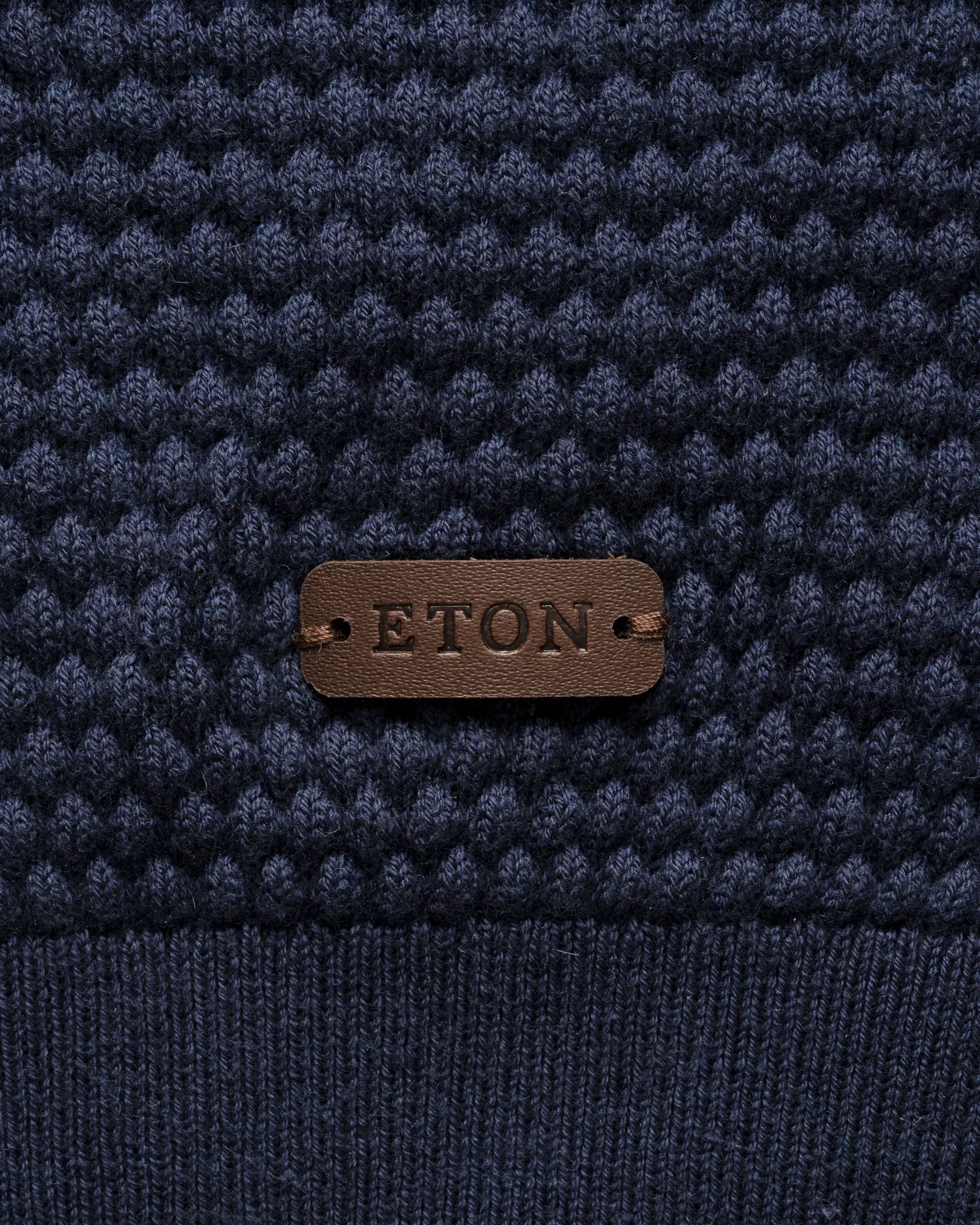 Eton - dark blue structure knit cotton 258